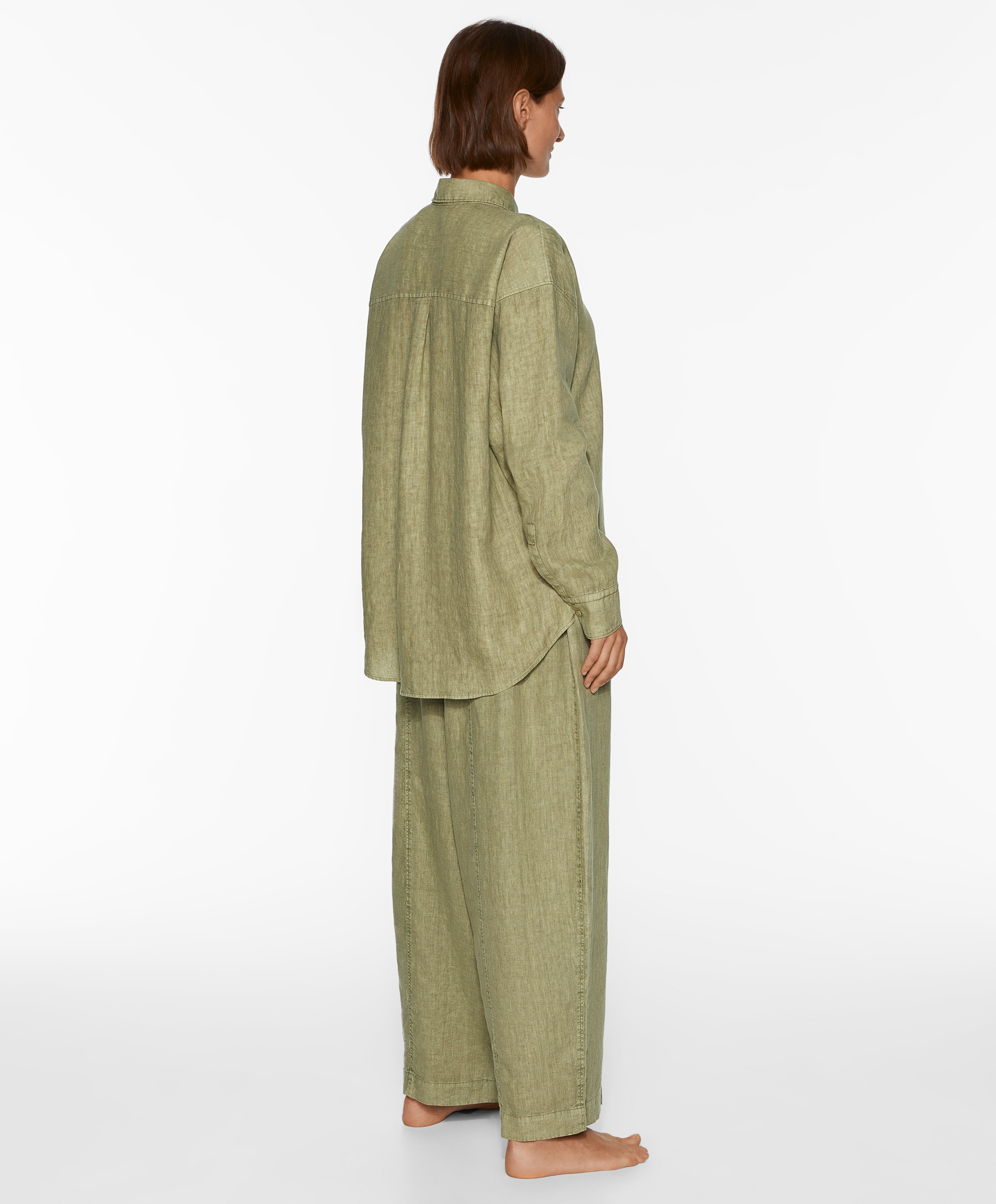 100% linen long-sleeved shirt