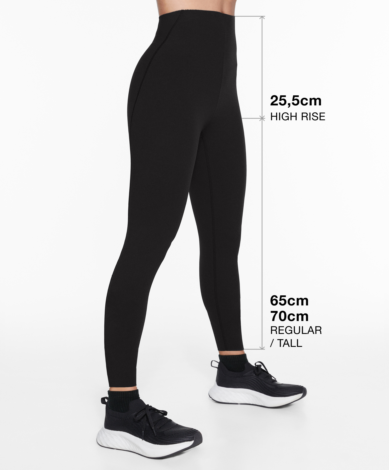 Compressive core control ankle-length leggings
