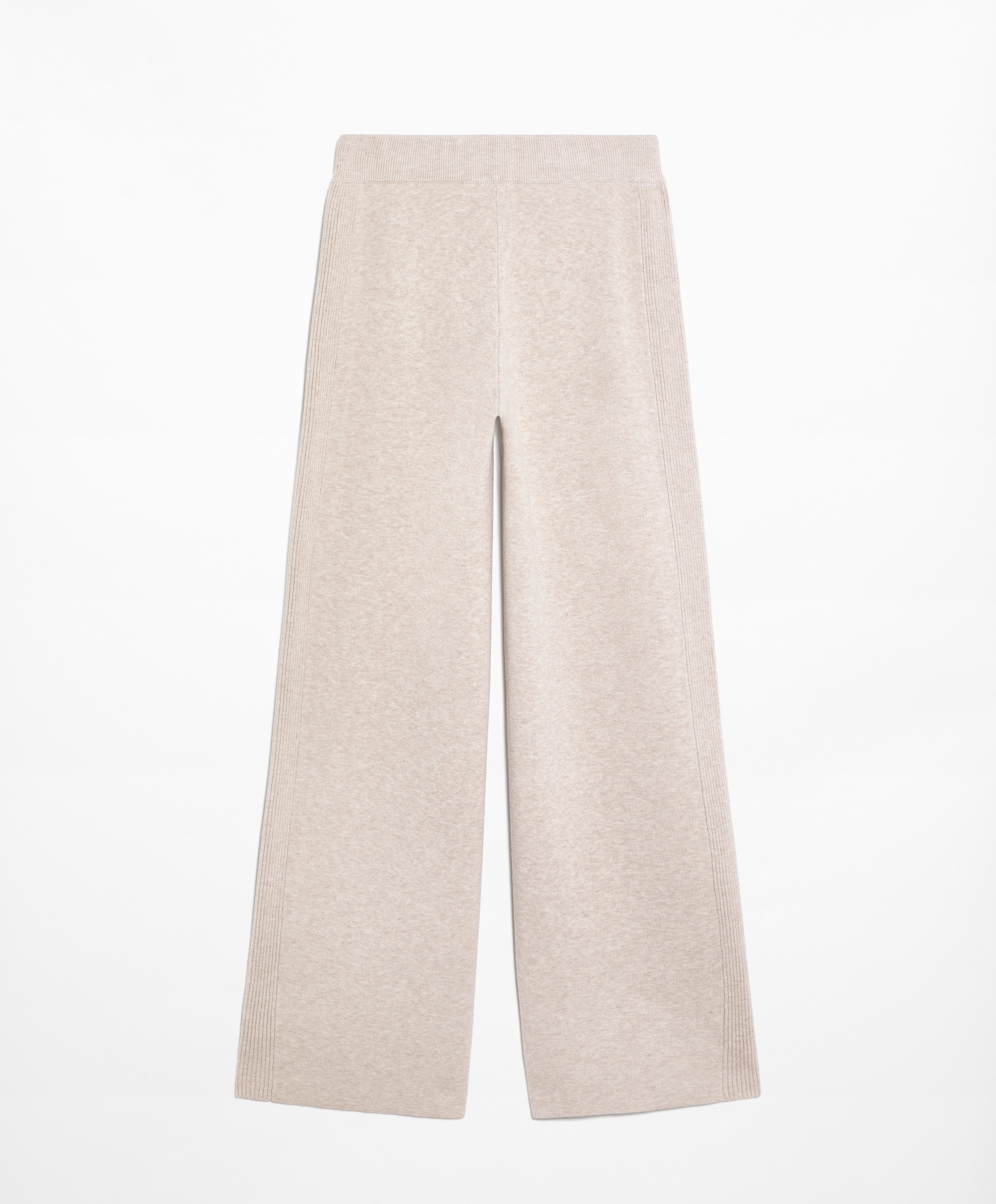 Side rib straight-leg knit trousers