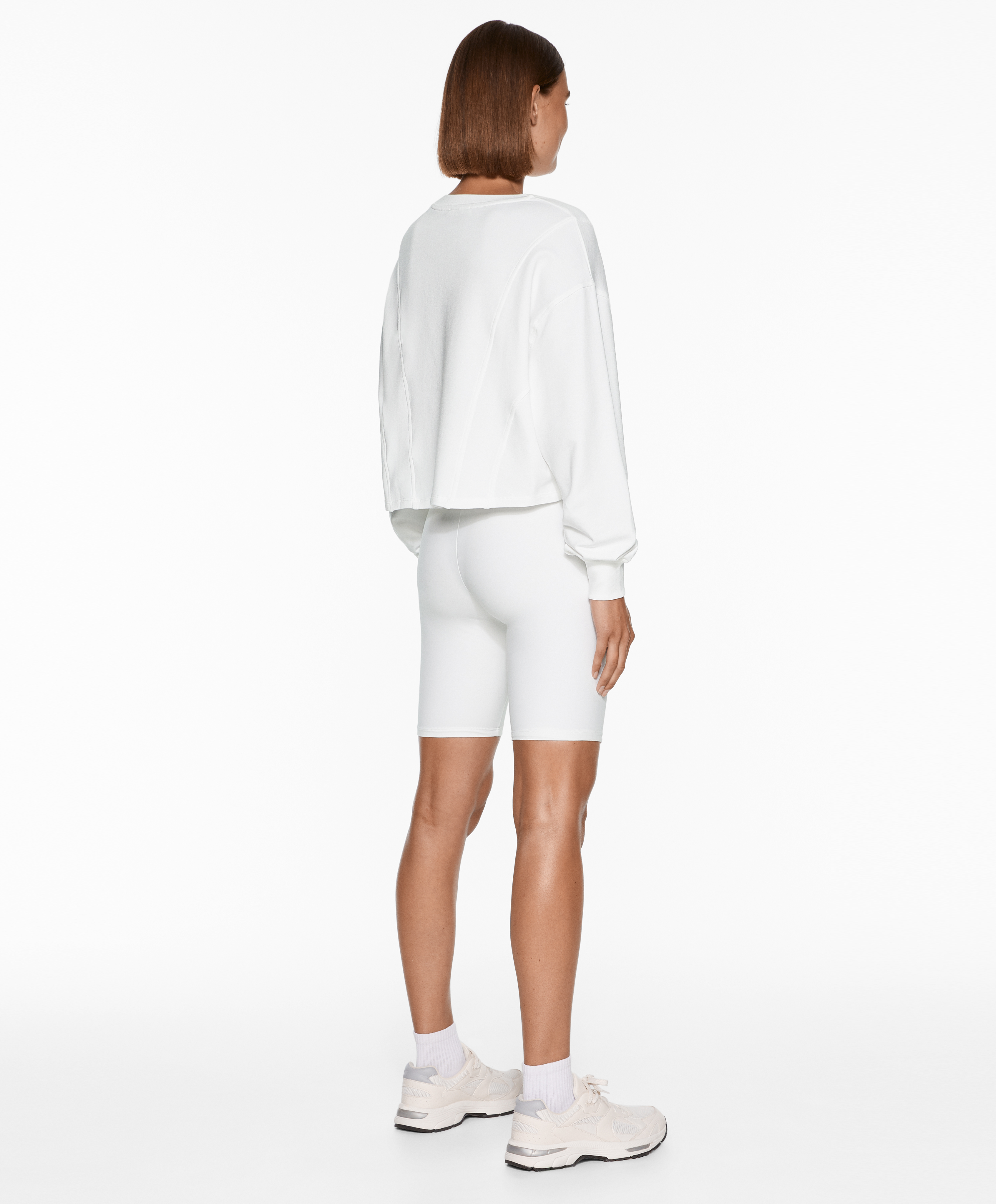 Crop sweatshirt with cotton and modal