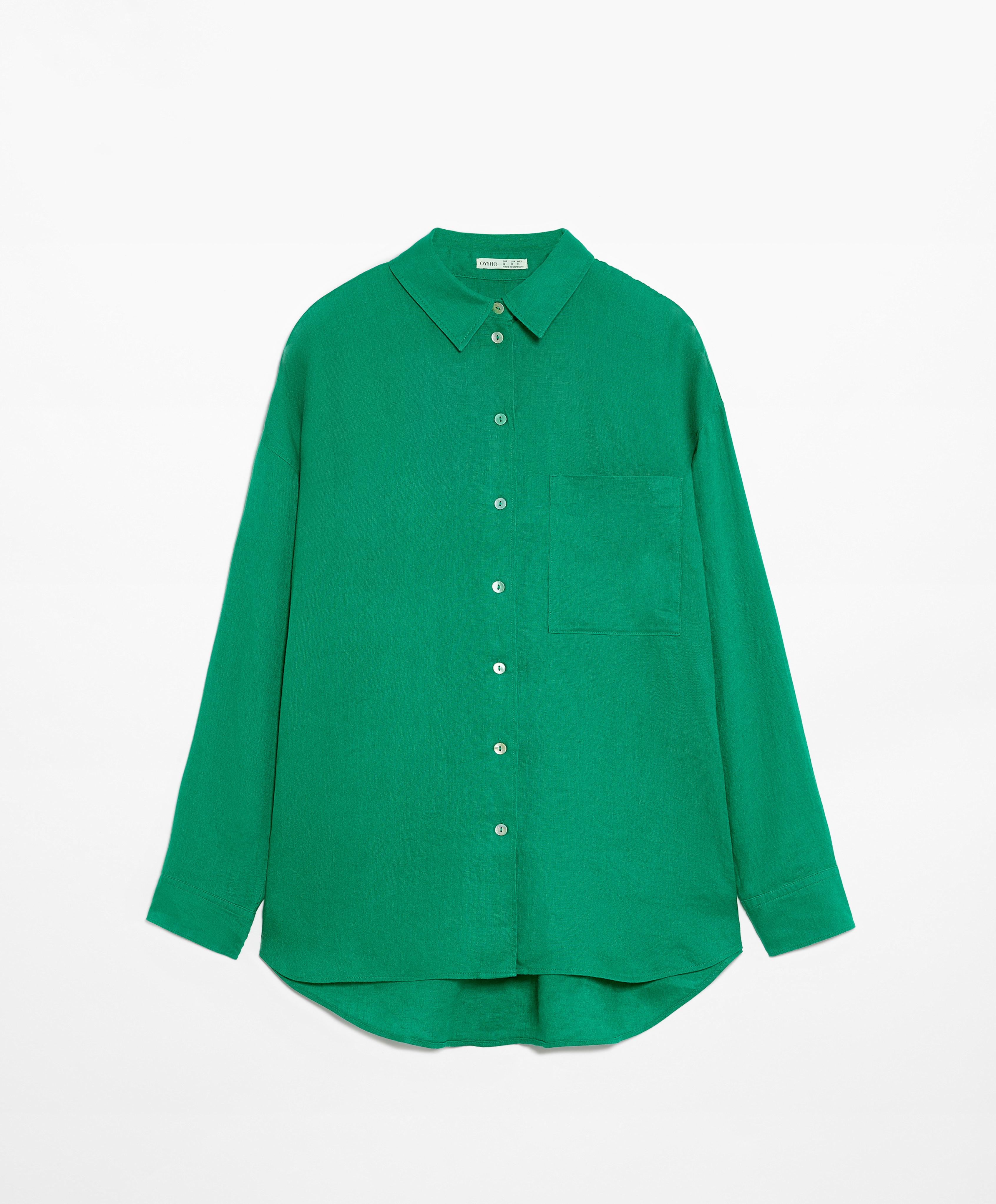 100% linen long-sleeved shirt