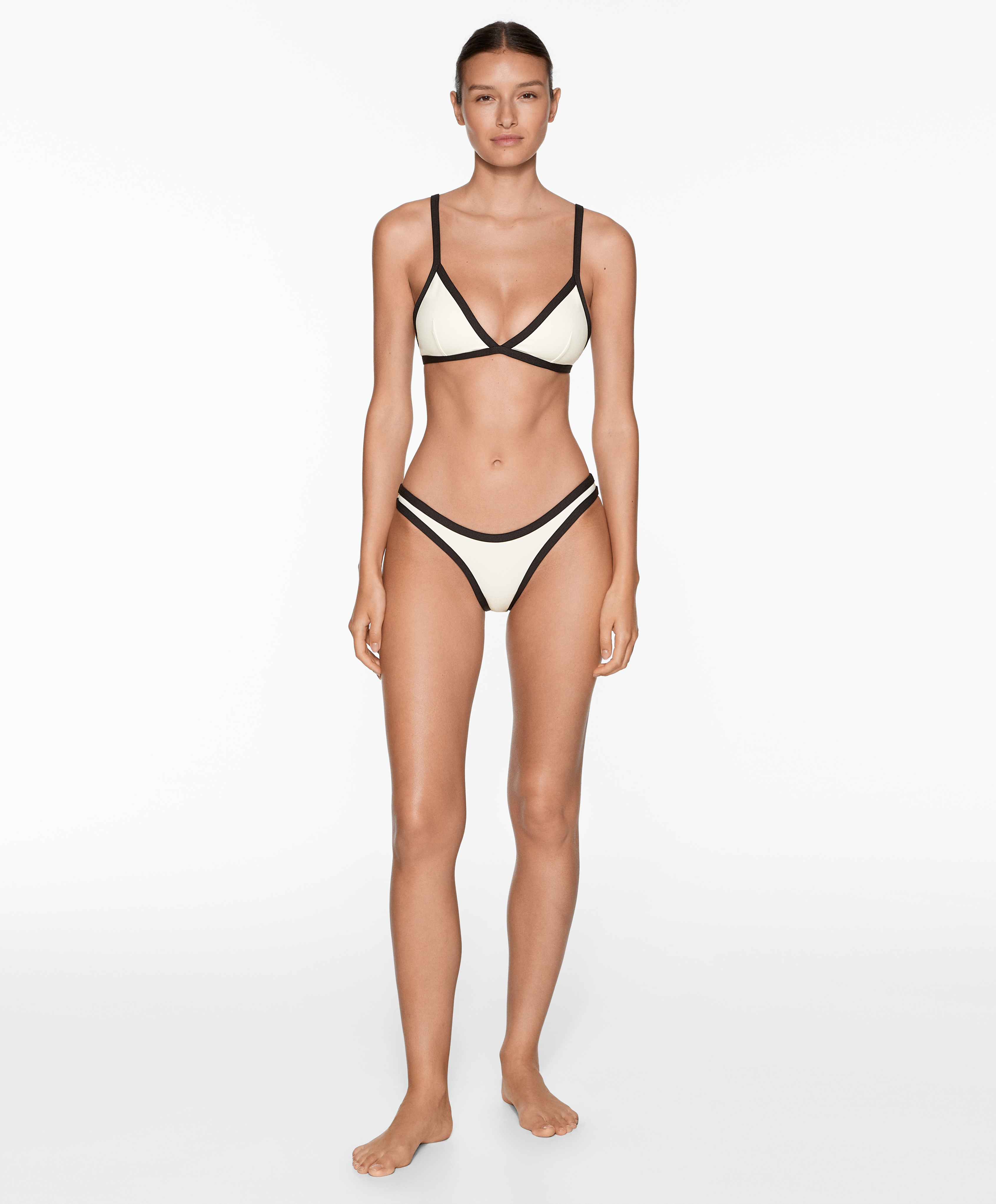 Contrast trim medium-coverage bikini briefs
