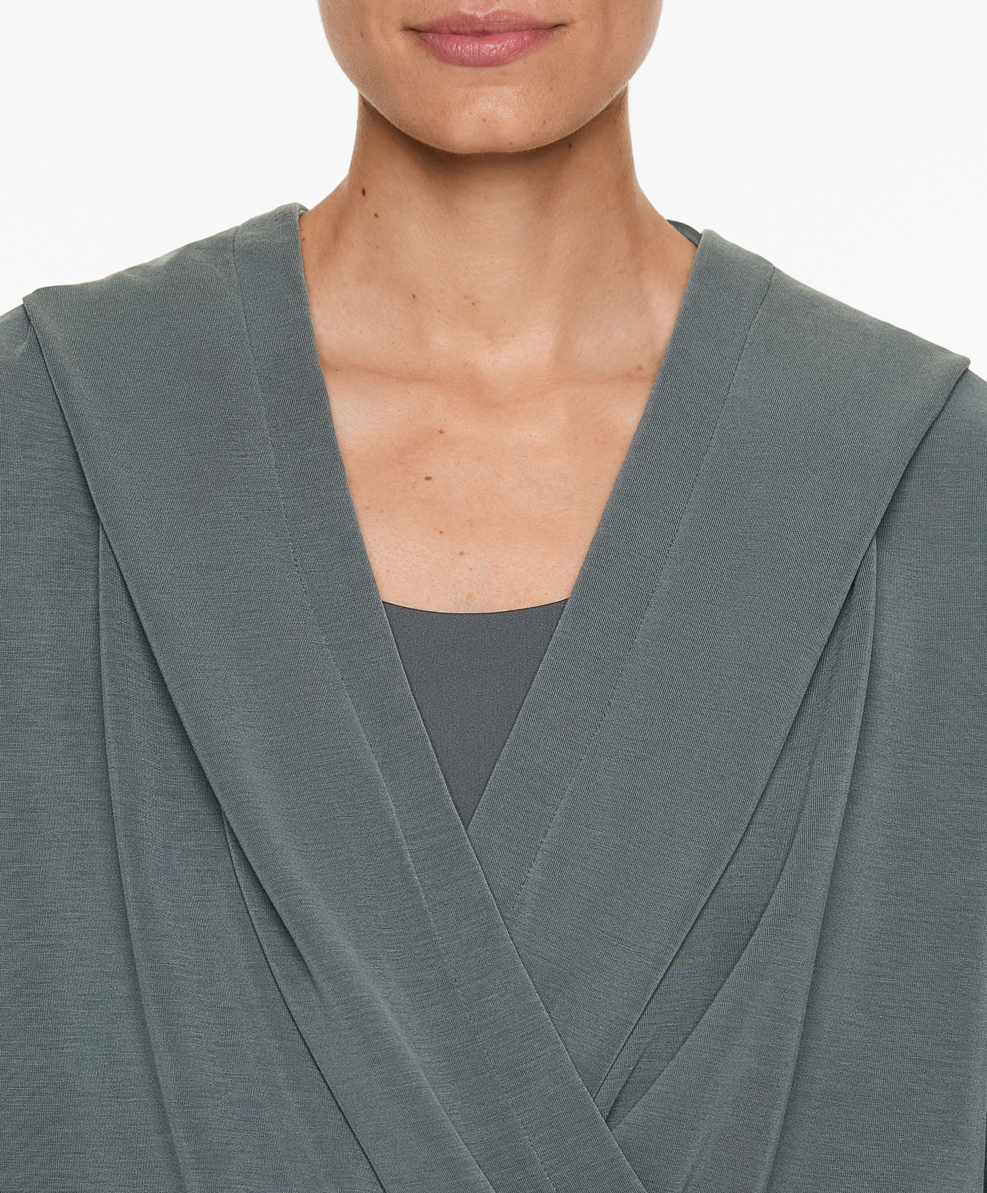 Hooded wrap sweatshirt with modal