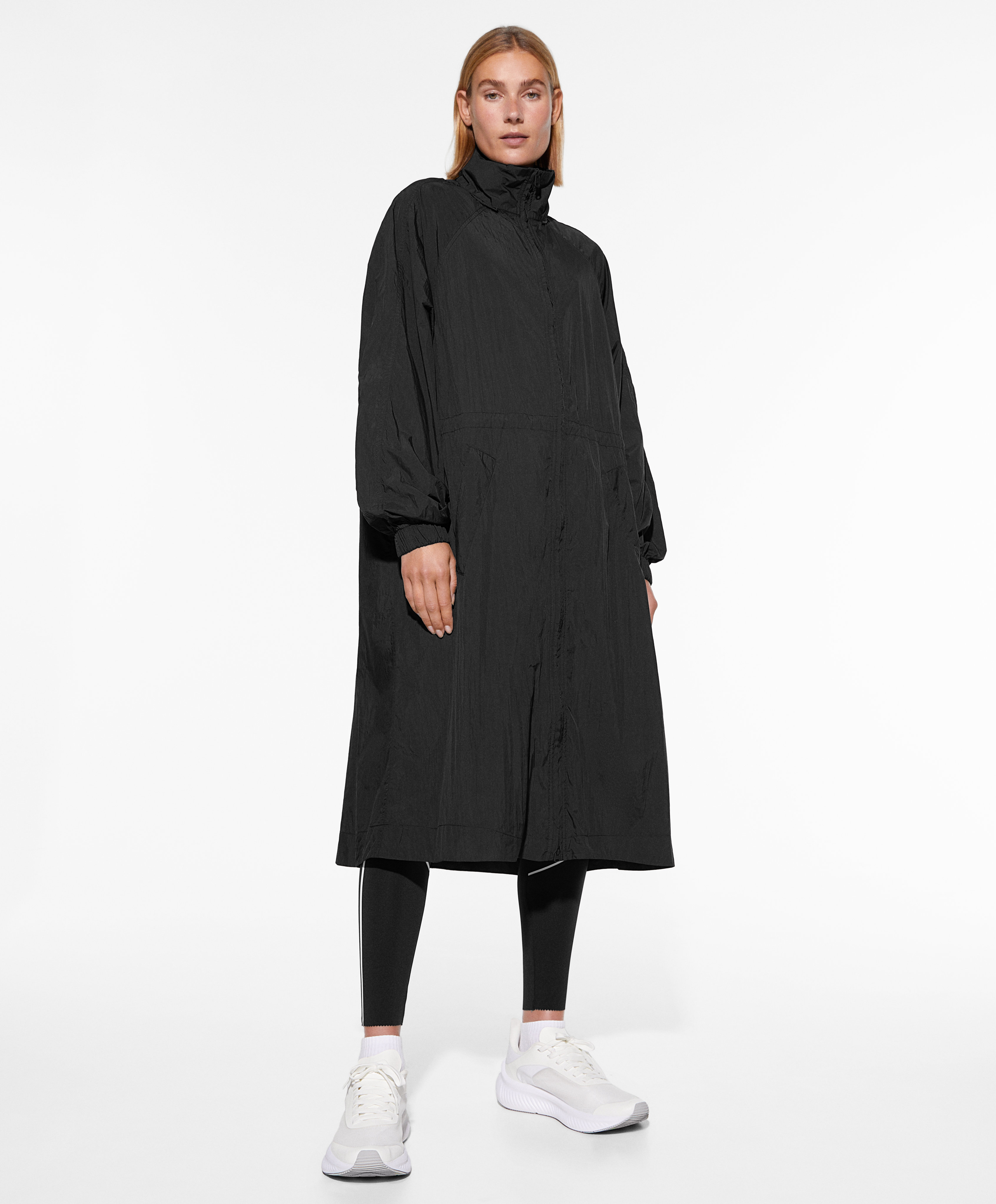 Water-repellent midi jacket