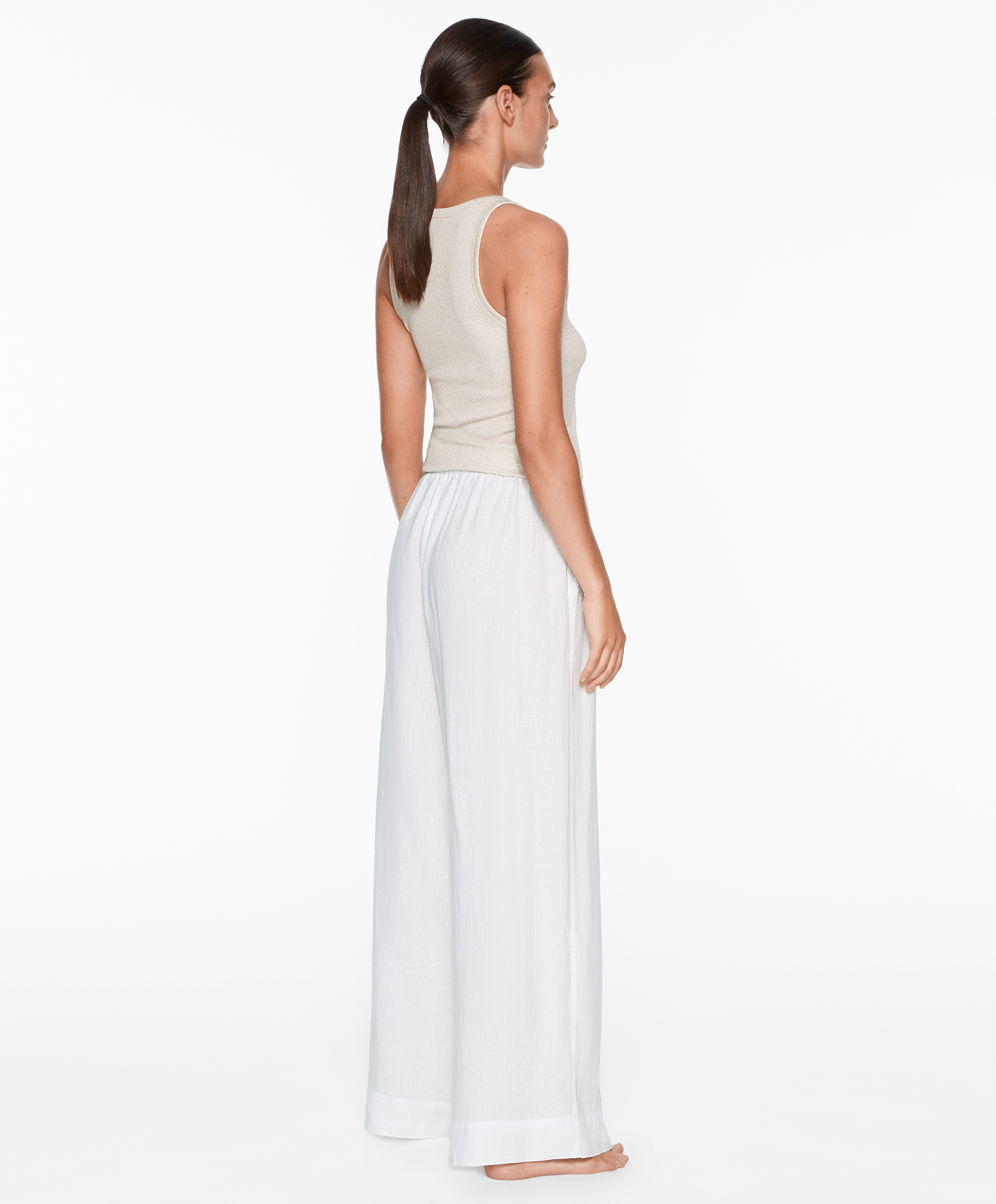 Rib vest top with cotton and modal