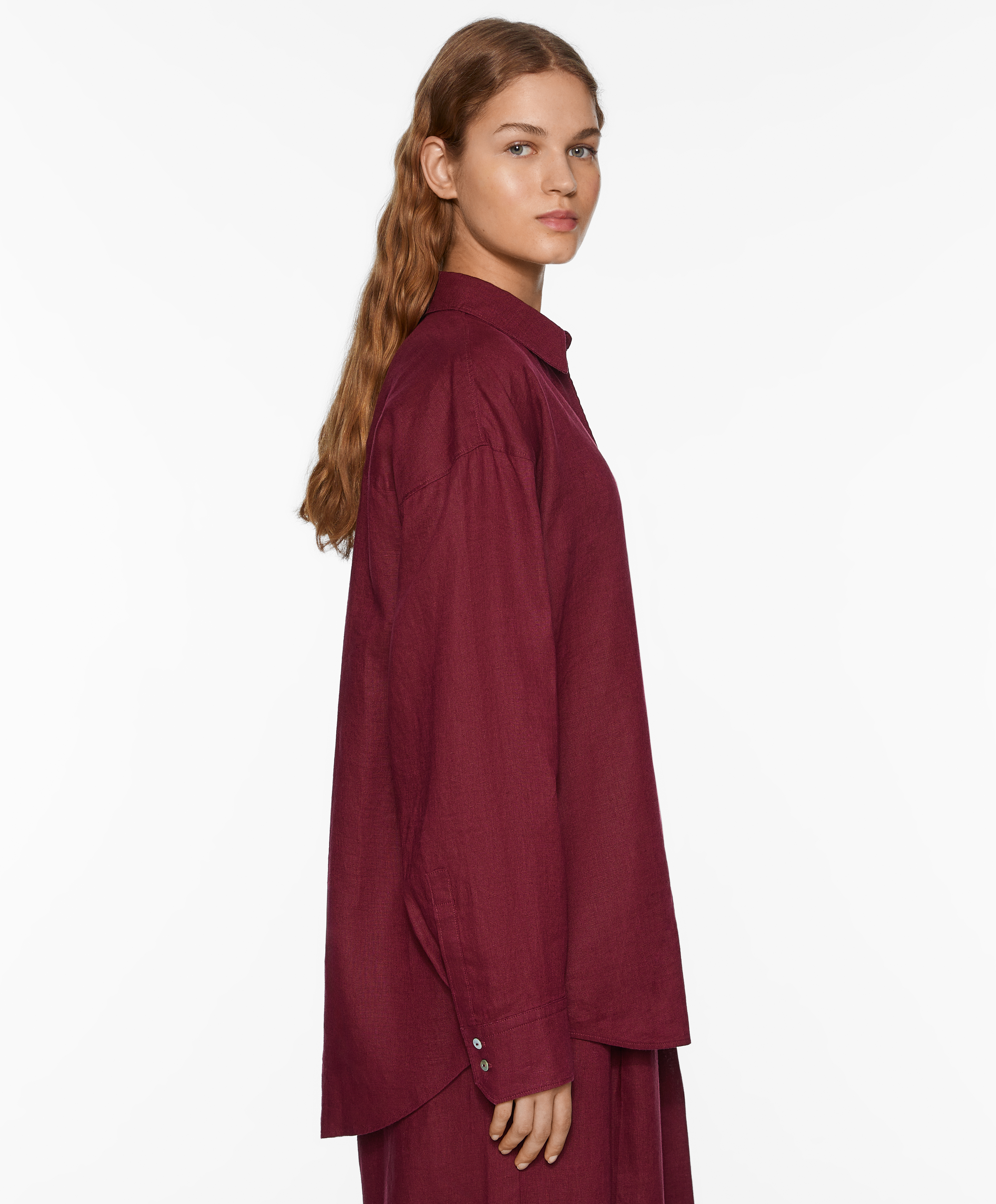 100% linen long-sleeved shirt