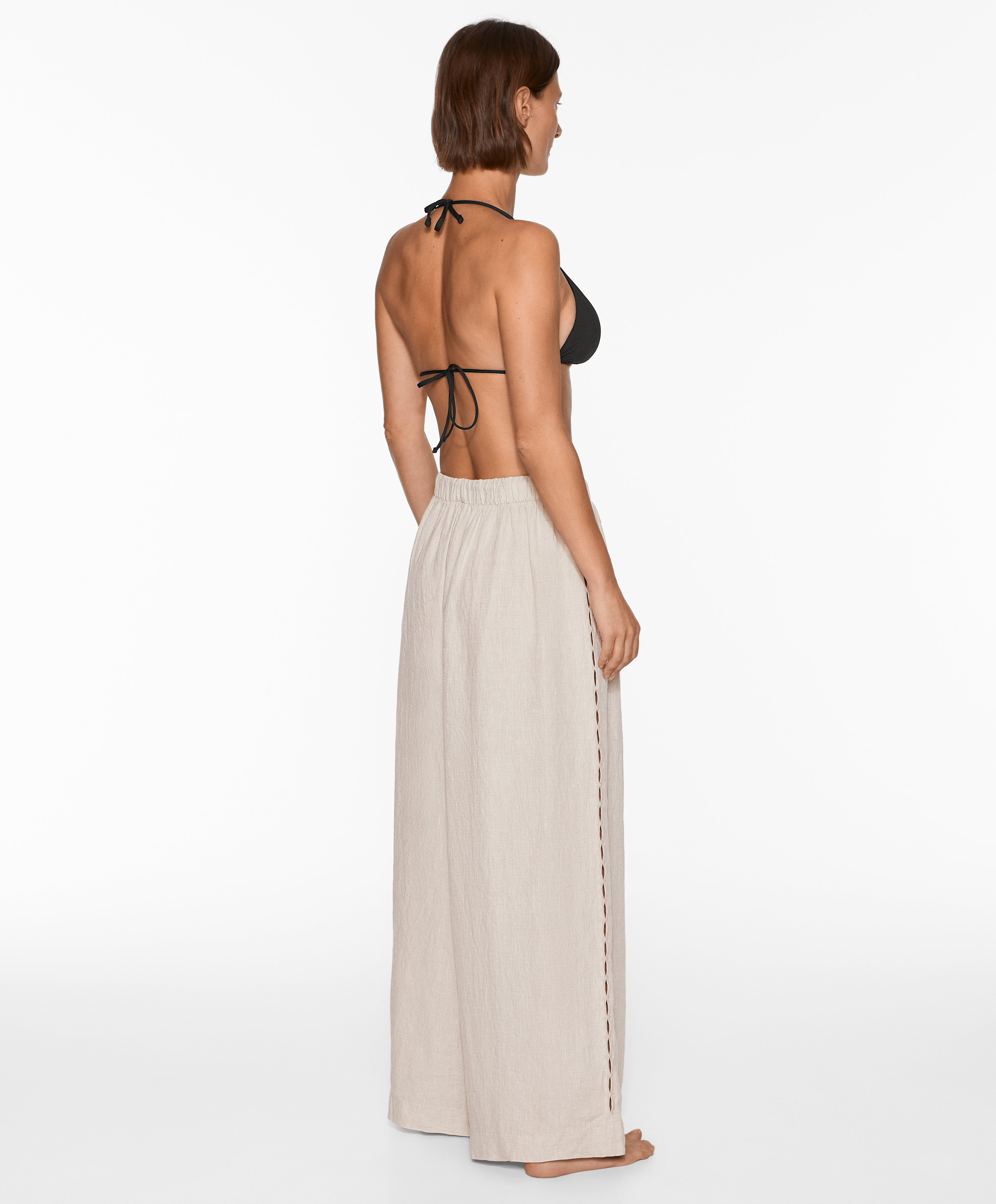 Straight cut 100% linen trousers