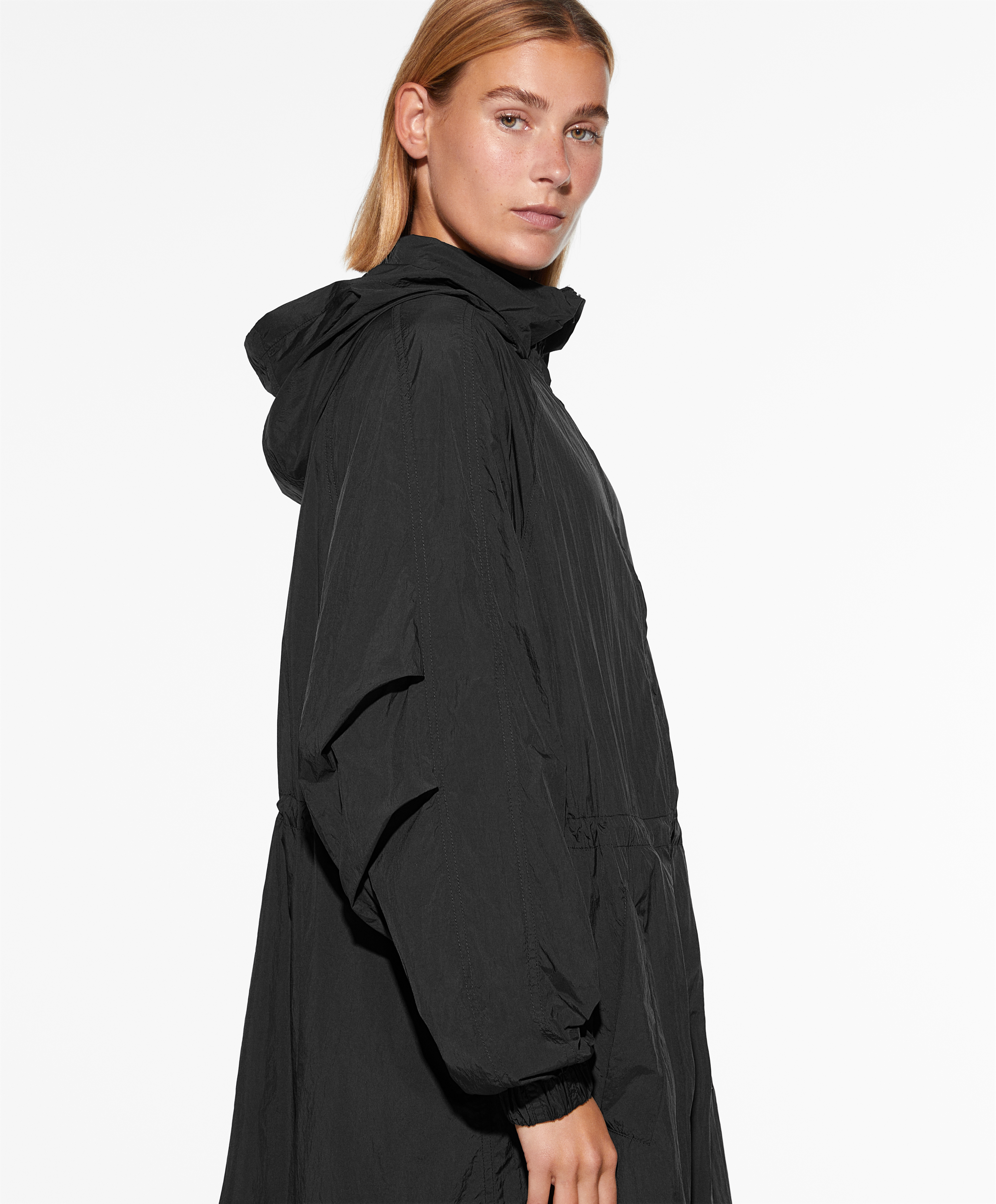 Water-repellent midi jacket