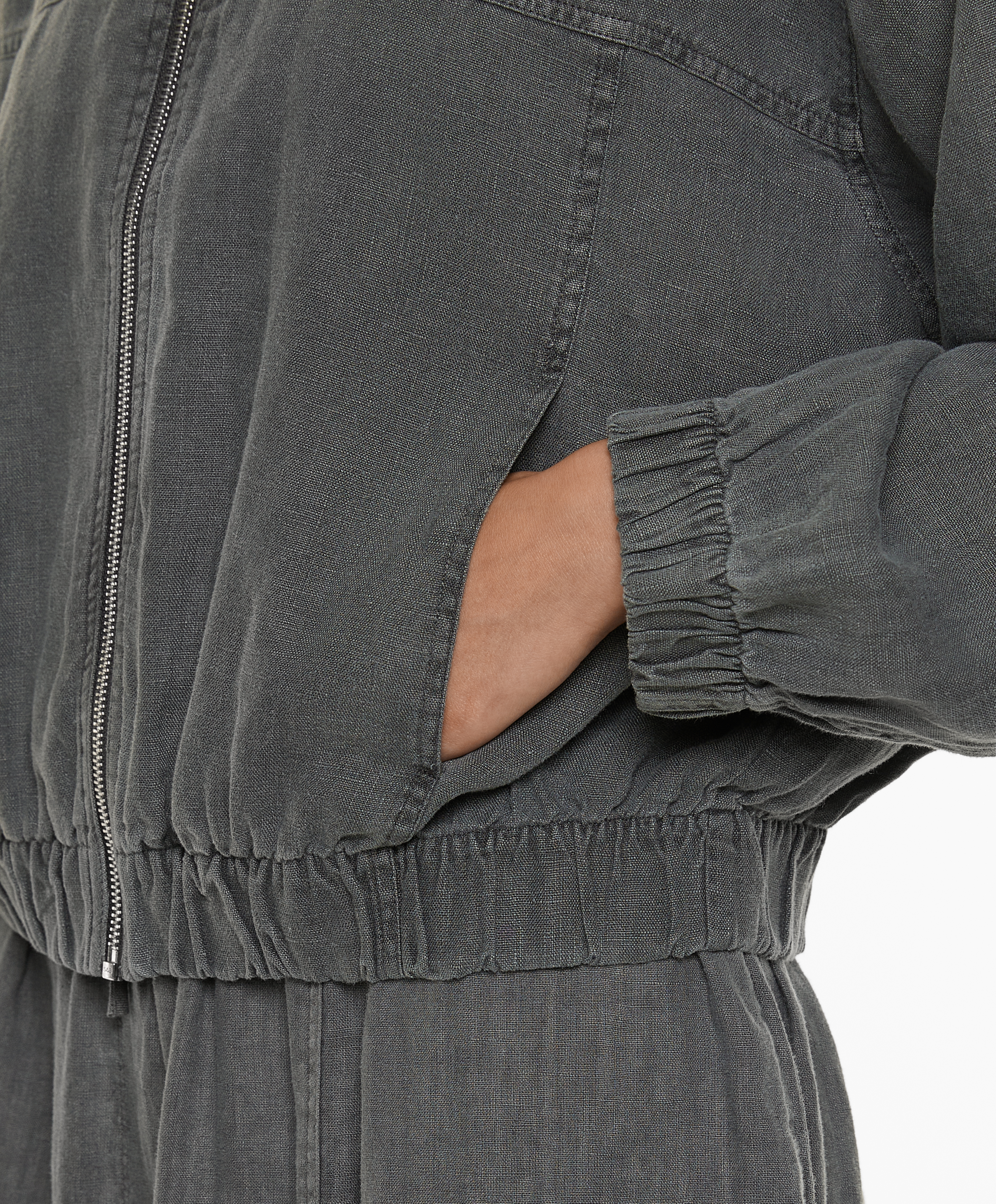 100% linen bomber jacket