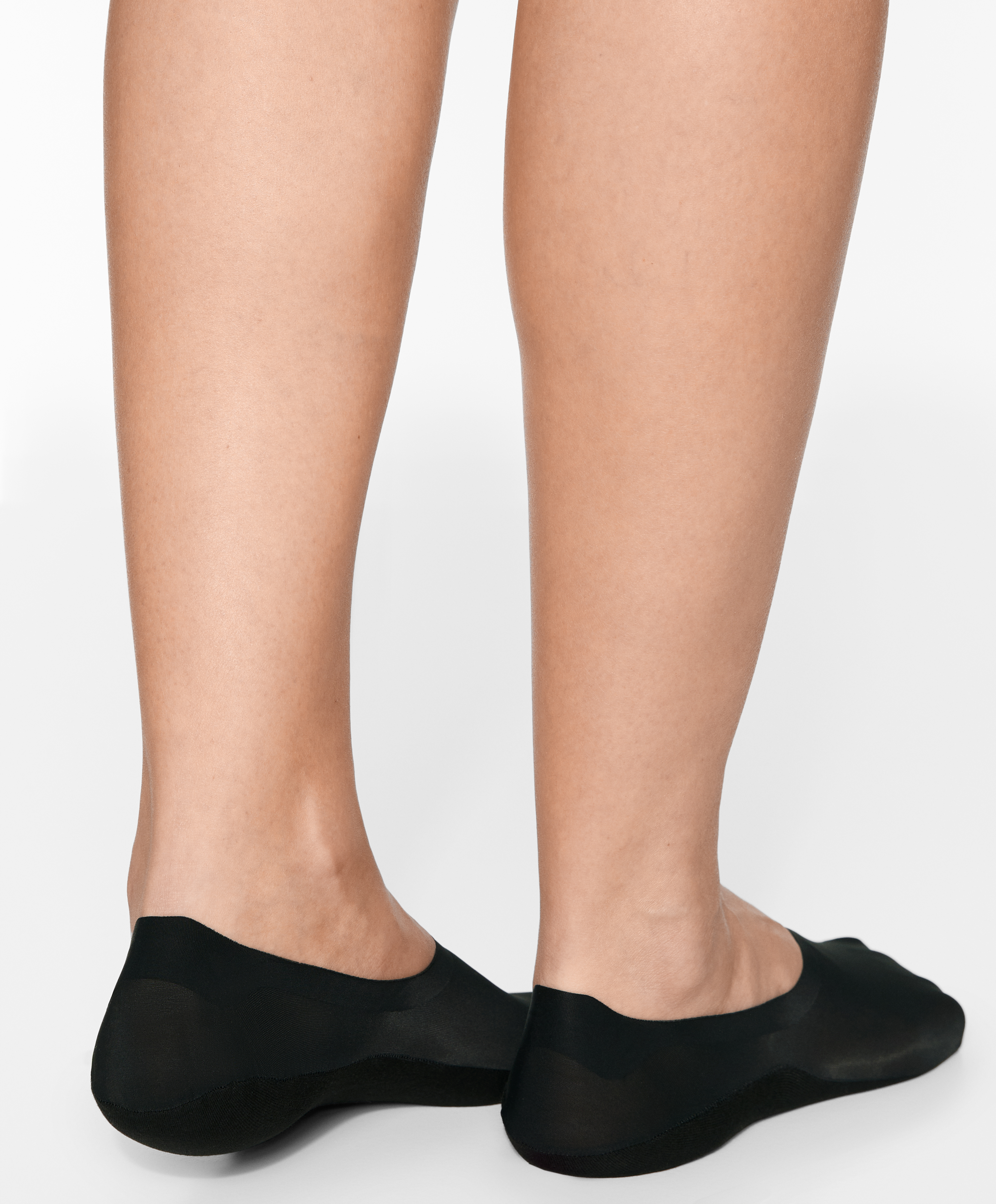 2 pairs of high-cut invisible socks with microfibre