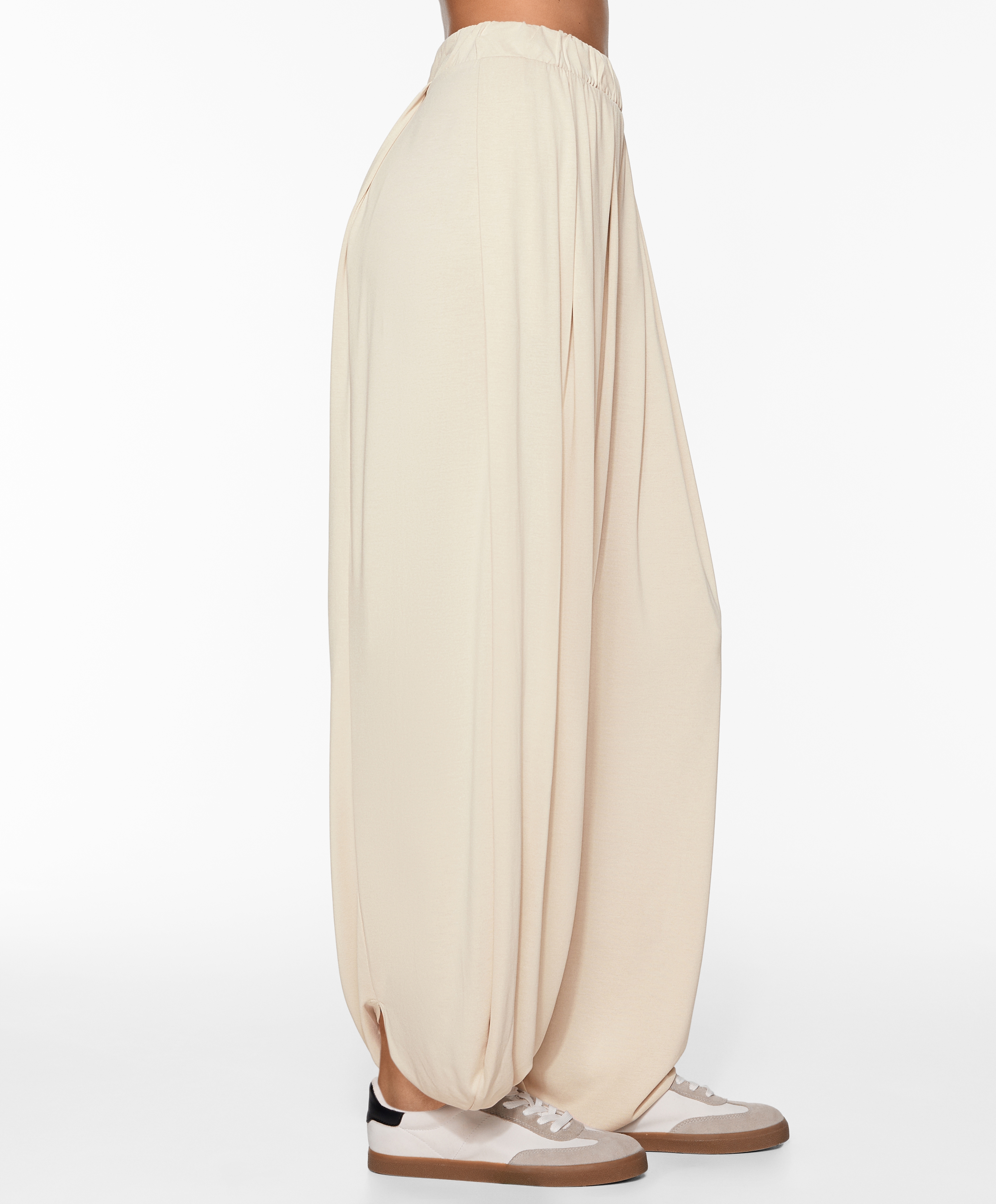 Modal blend wide-leg trousers
