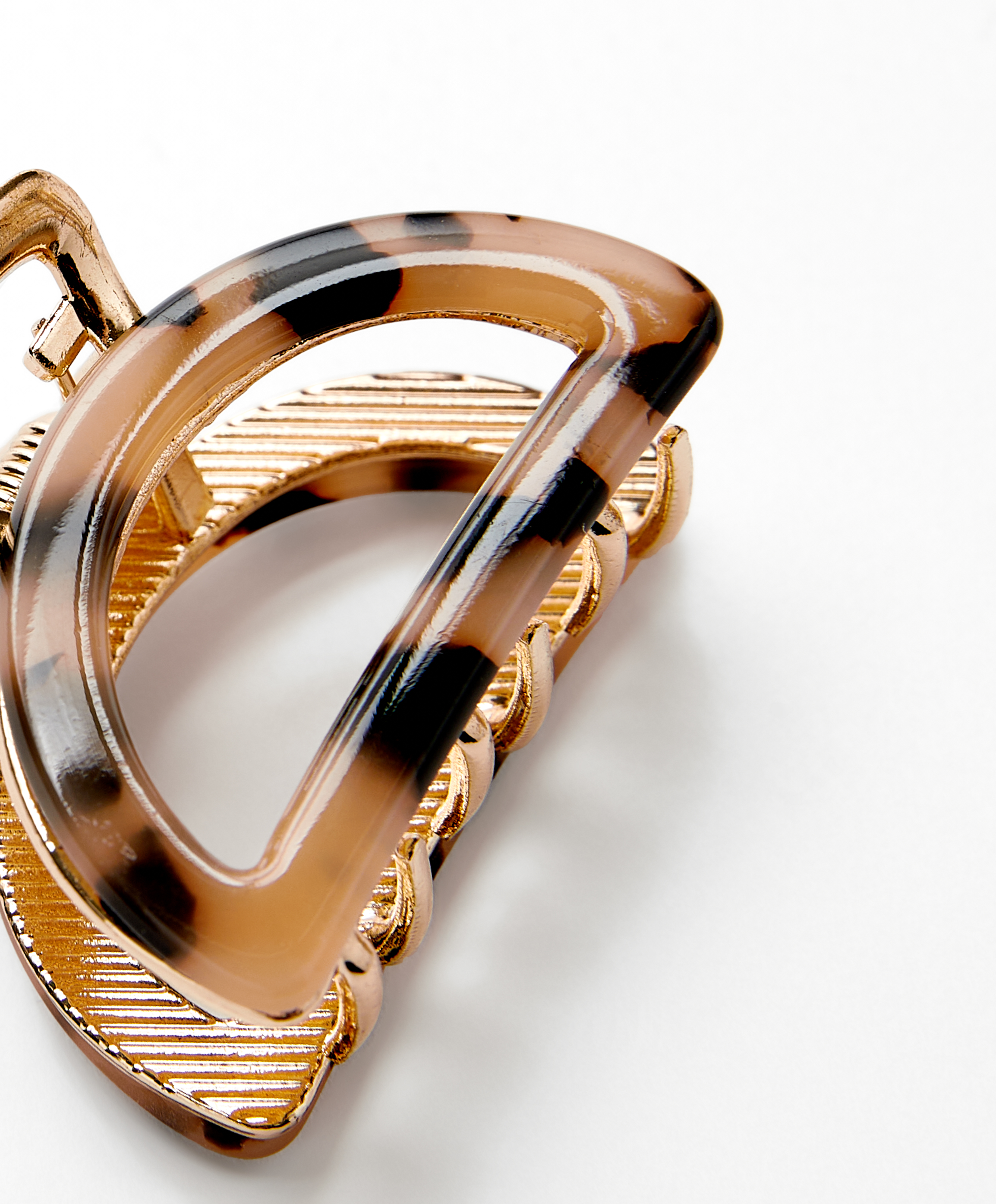 2 mini metallic tortoiseshell-effect hair clips