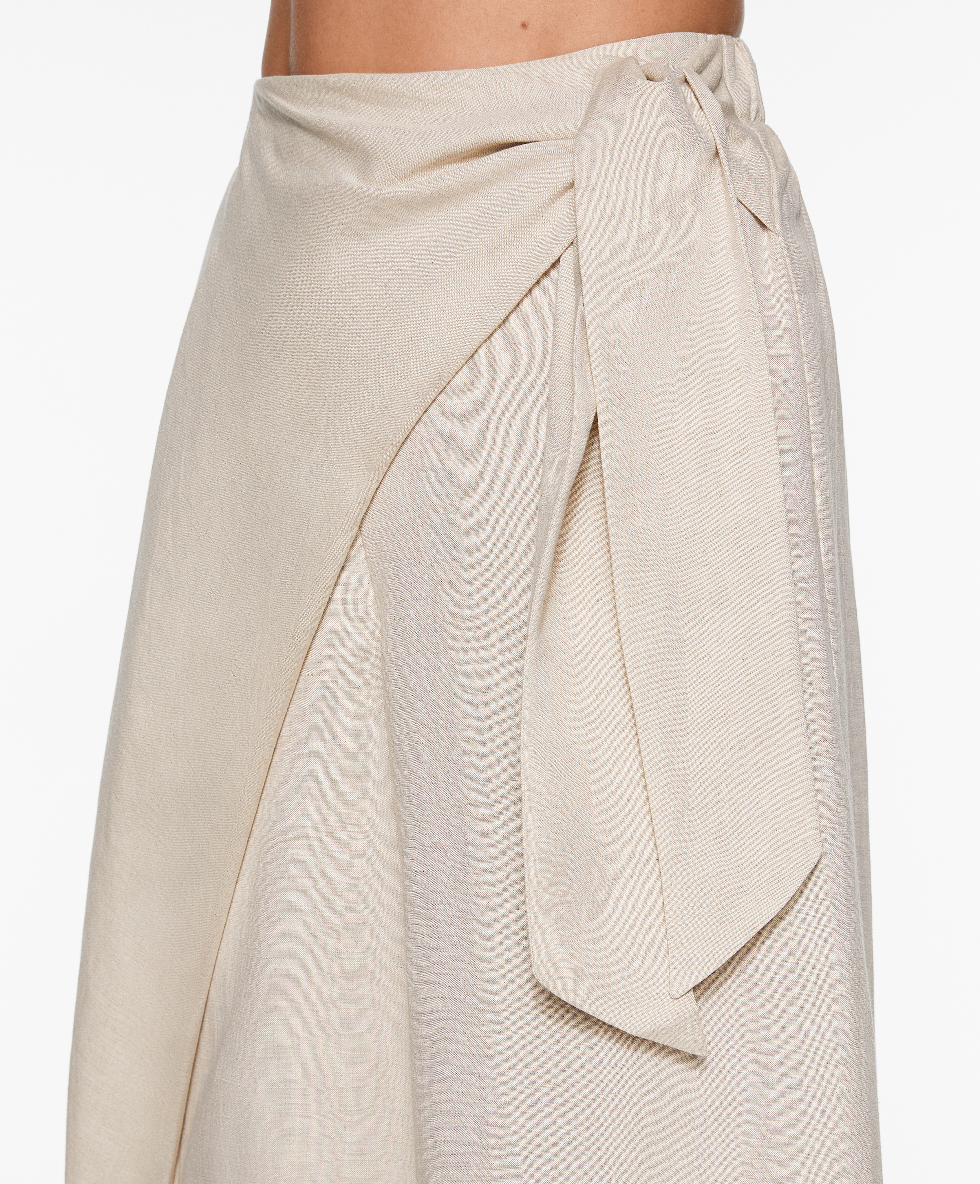 Wrap trousers with linen