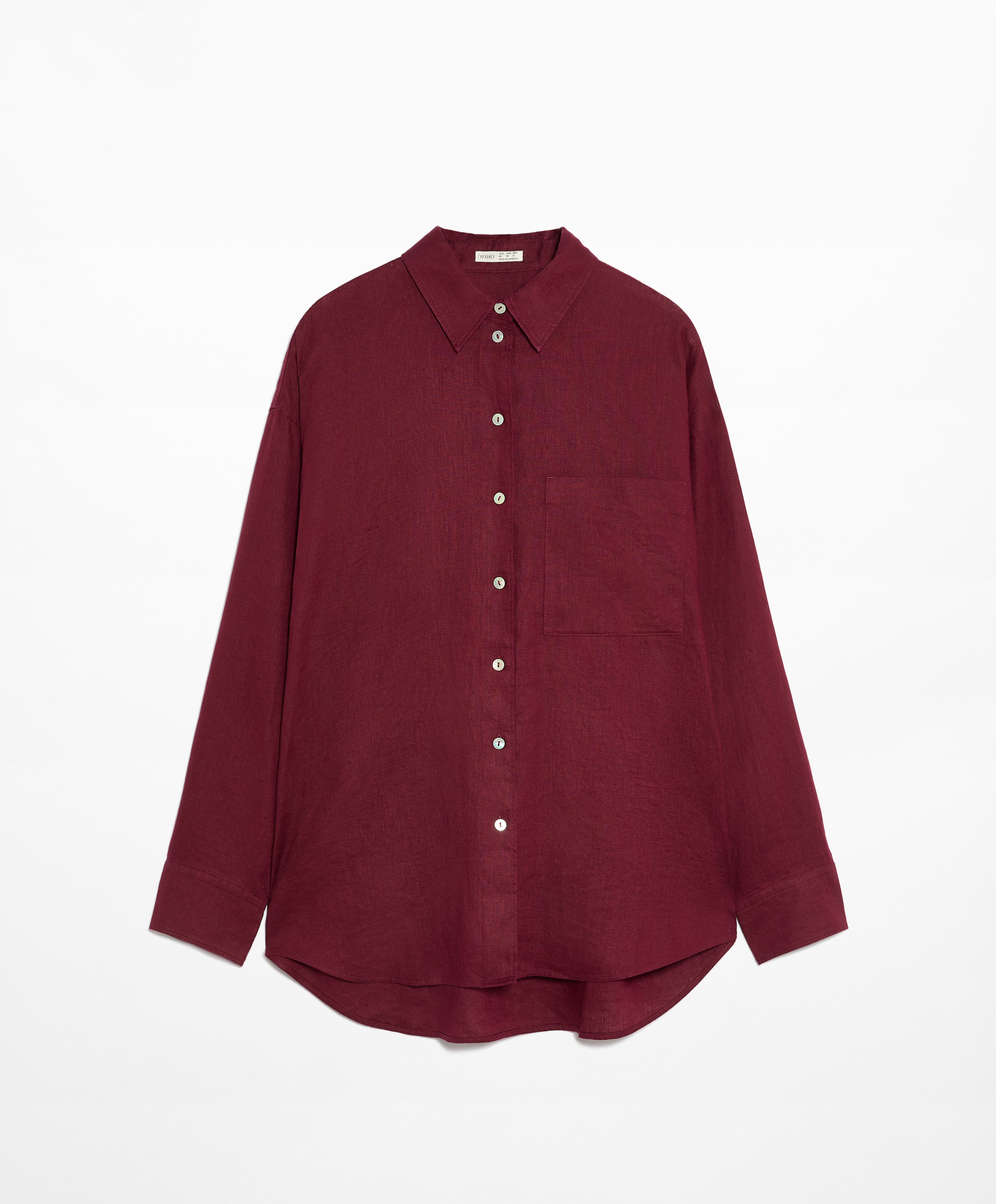 100% linen long-sleeved shirt