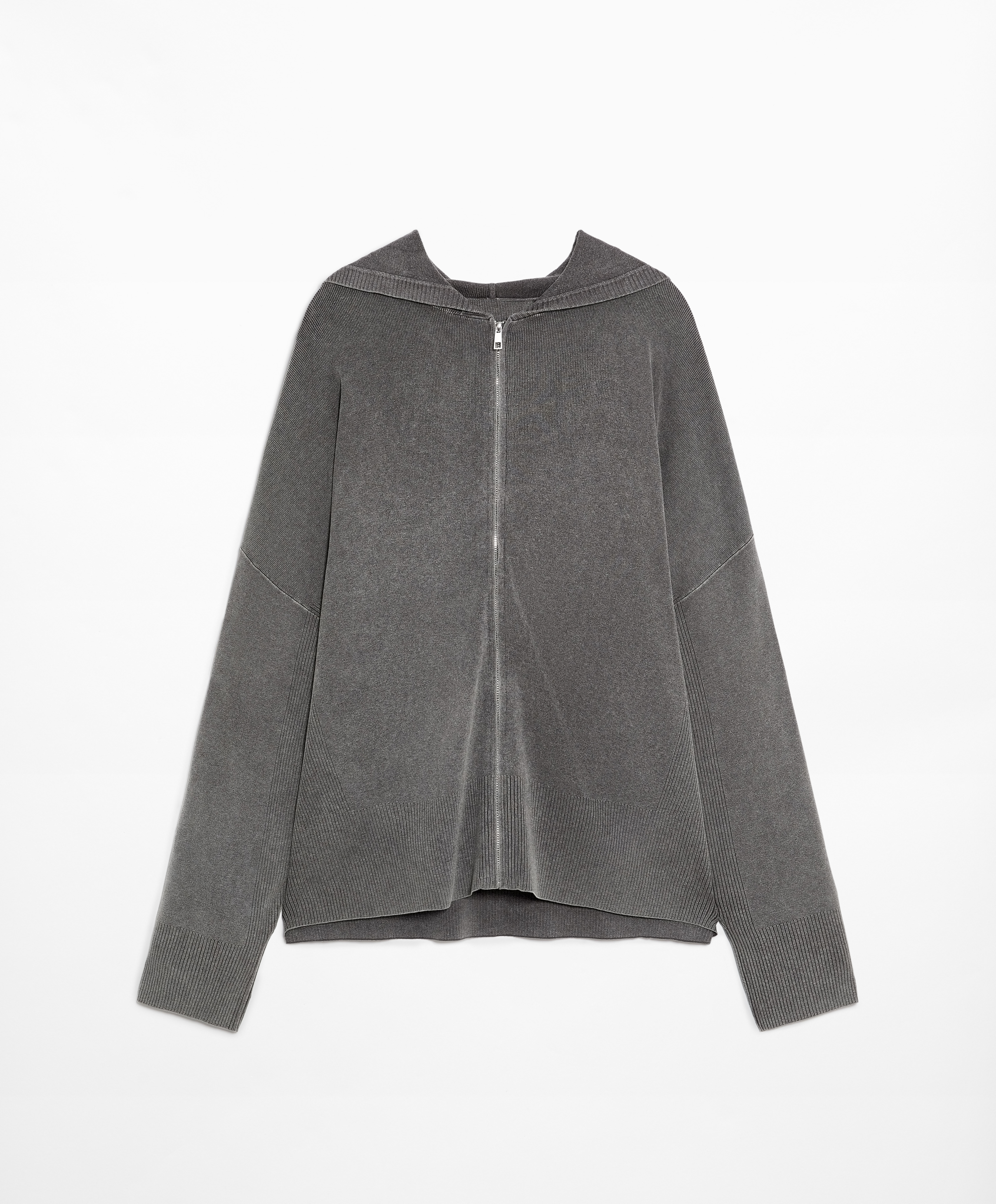 Hooded knit sweatshirt