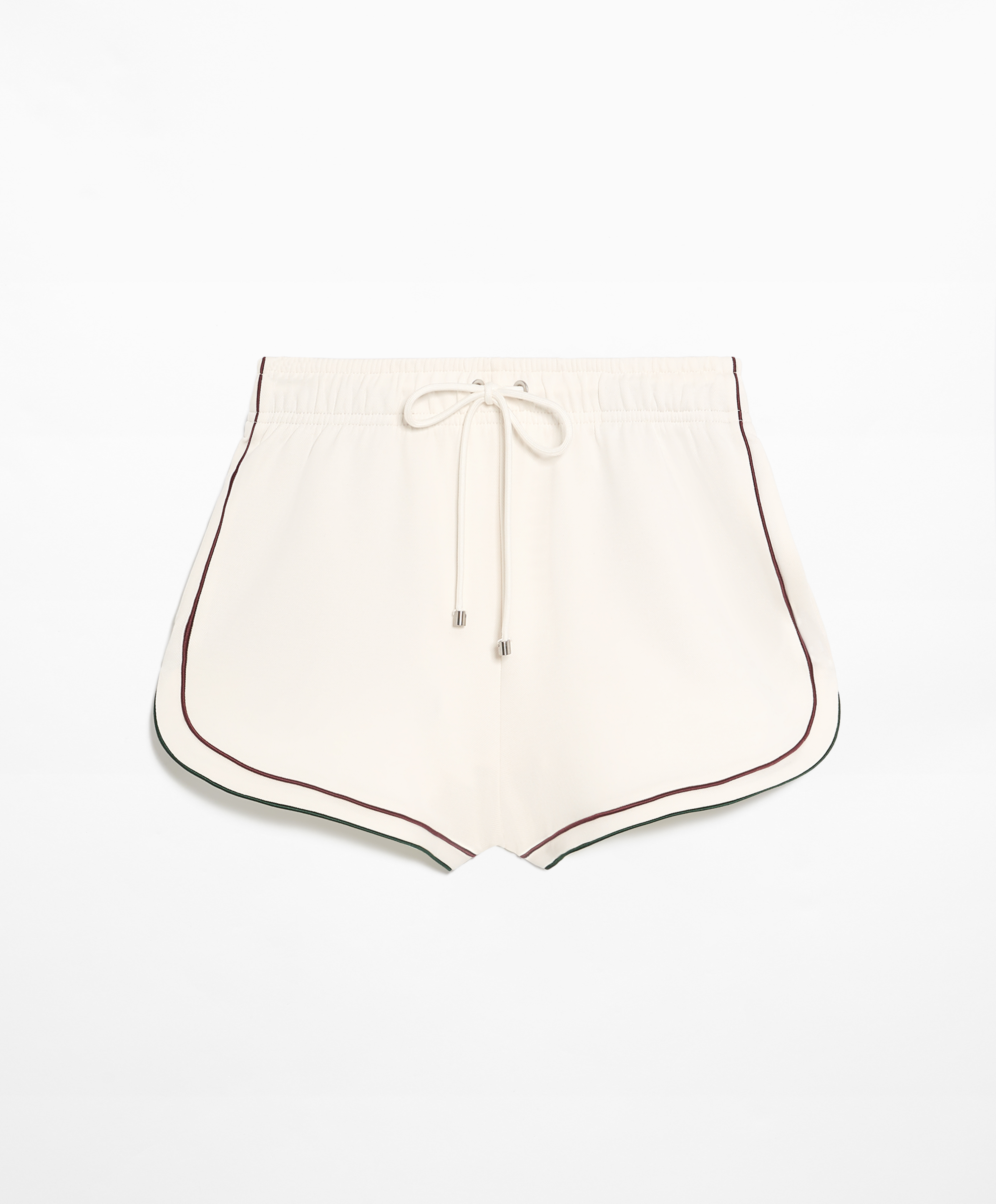 Cotton blend piqué shorts with double piping