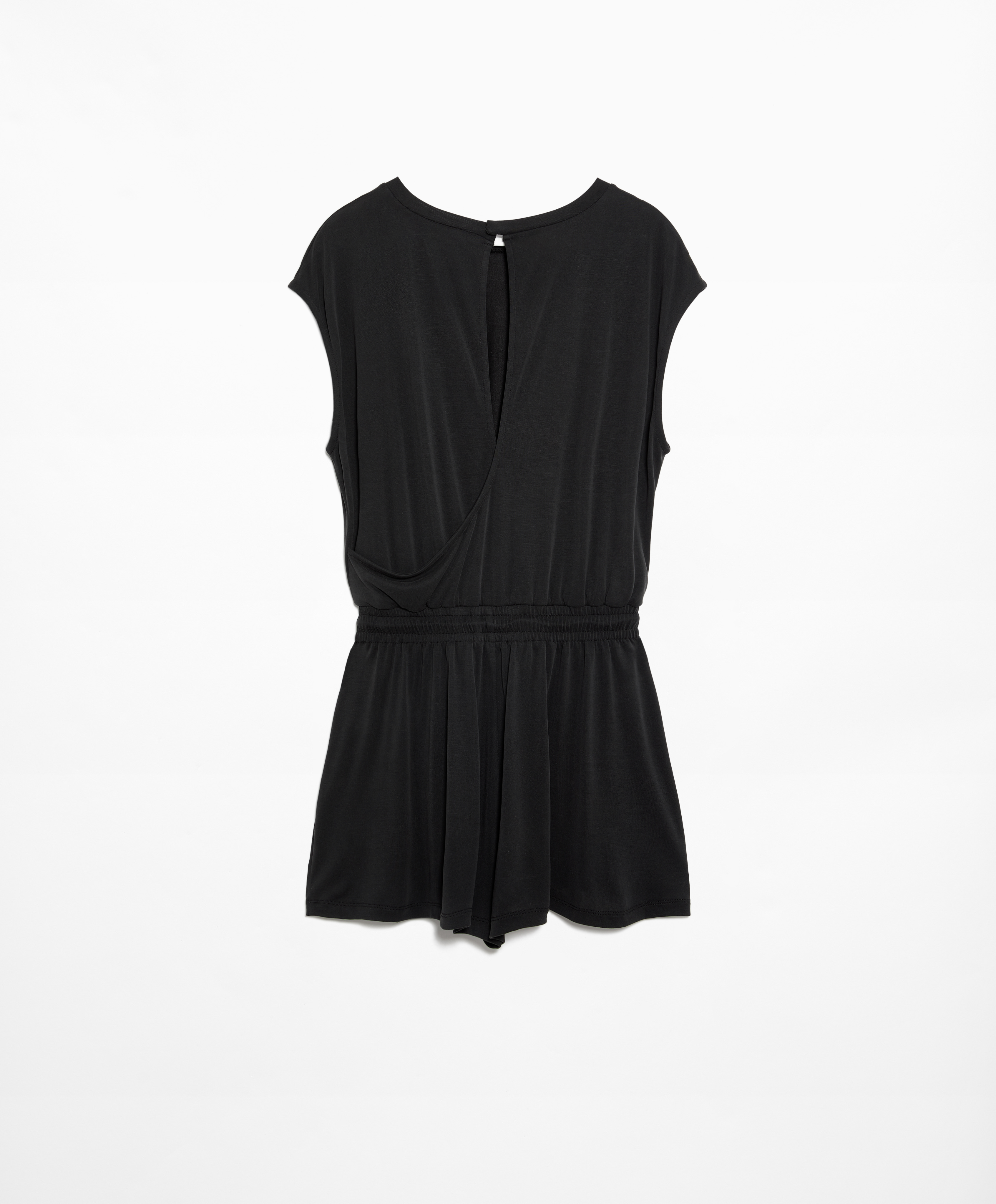 Modal blend sleeveless short jumpsuit