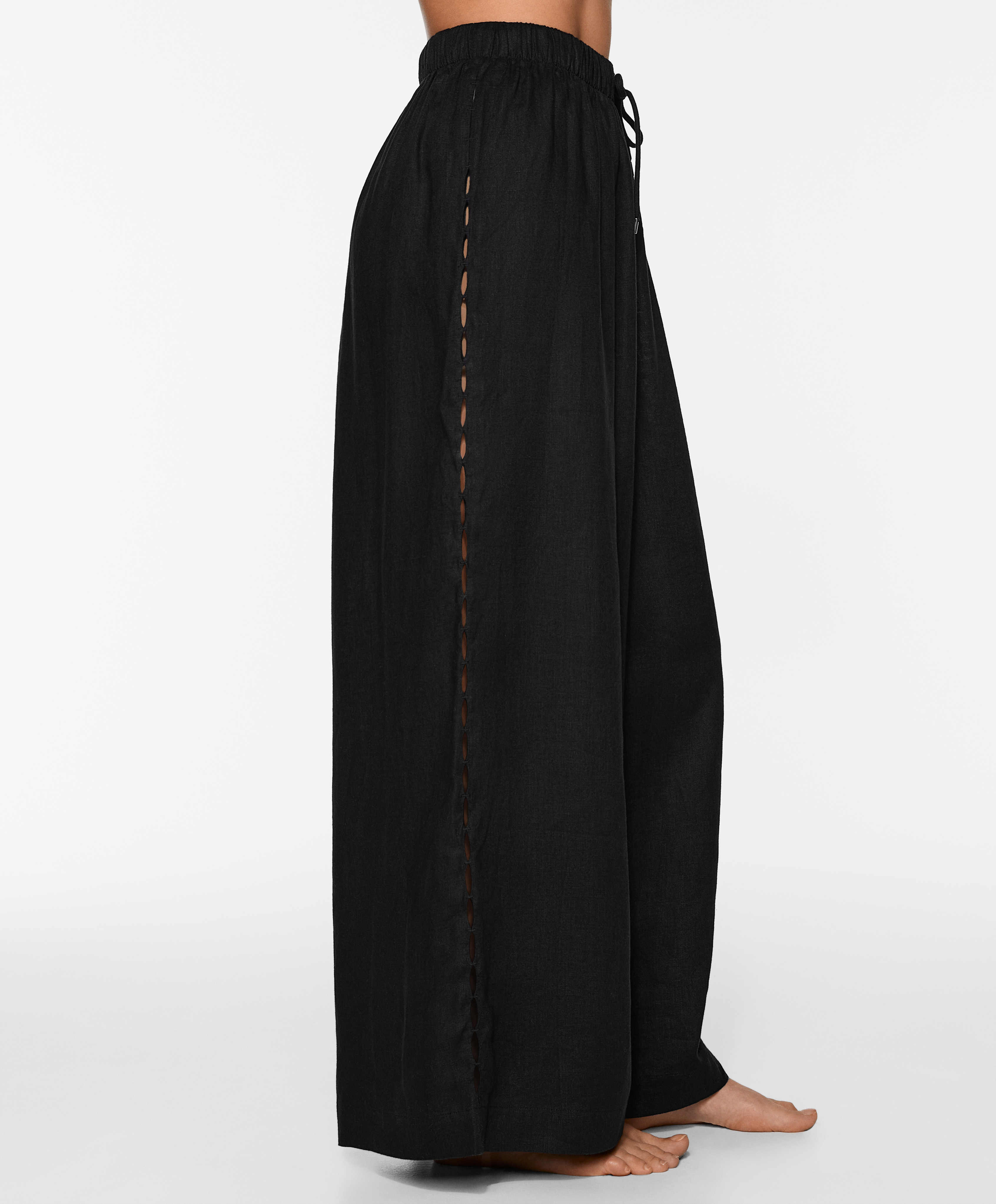 Straight cut 100% linen trousers