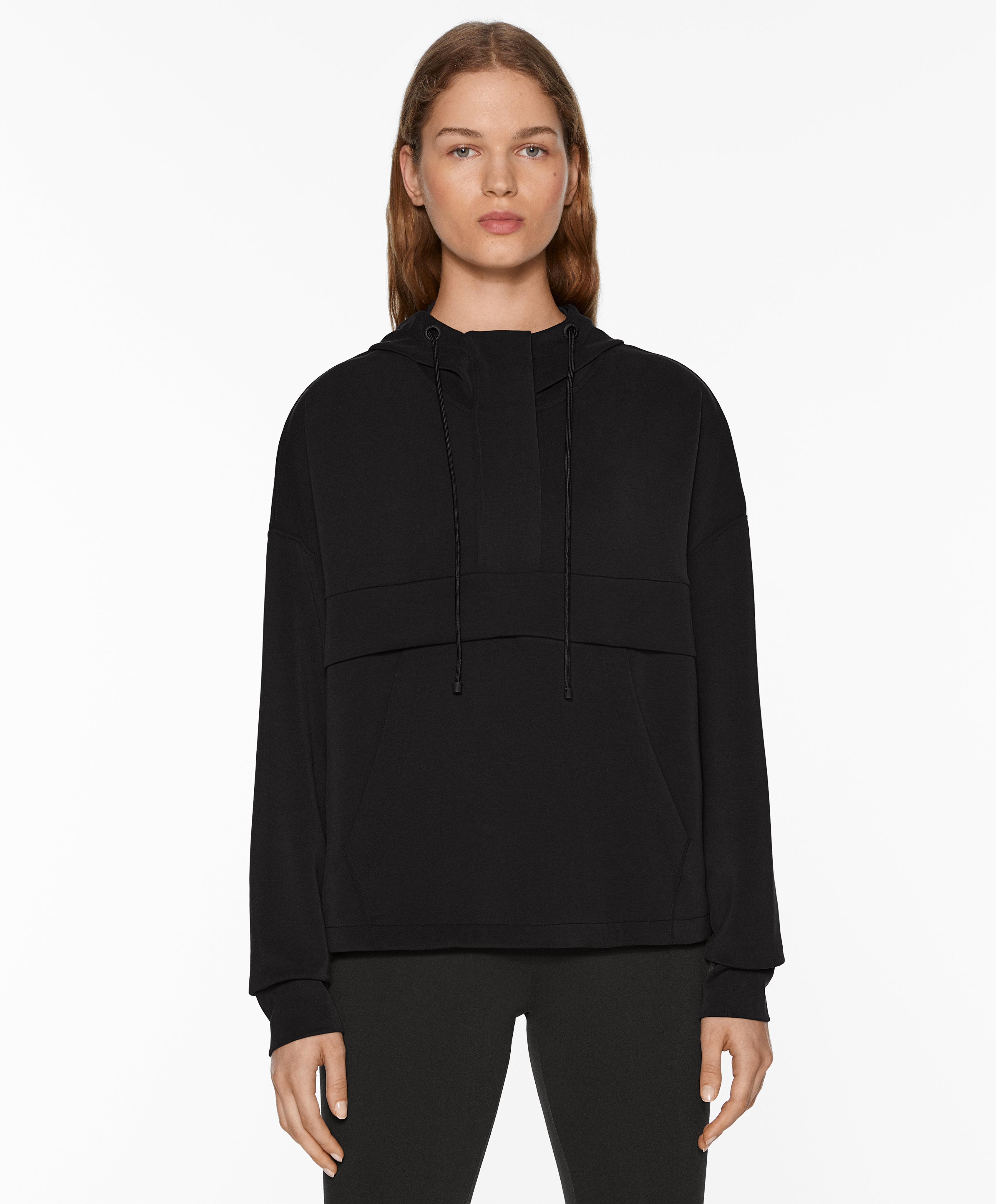 Soft-touch sweatshirt with modal and zip