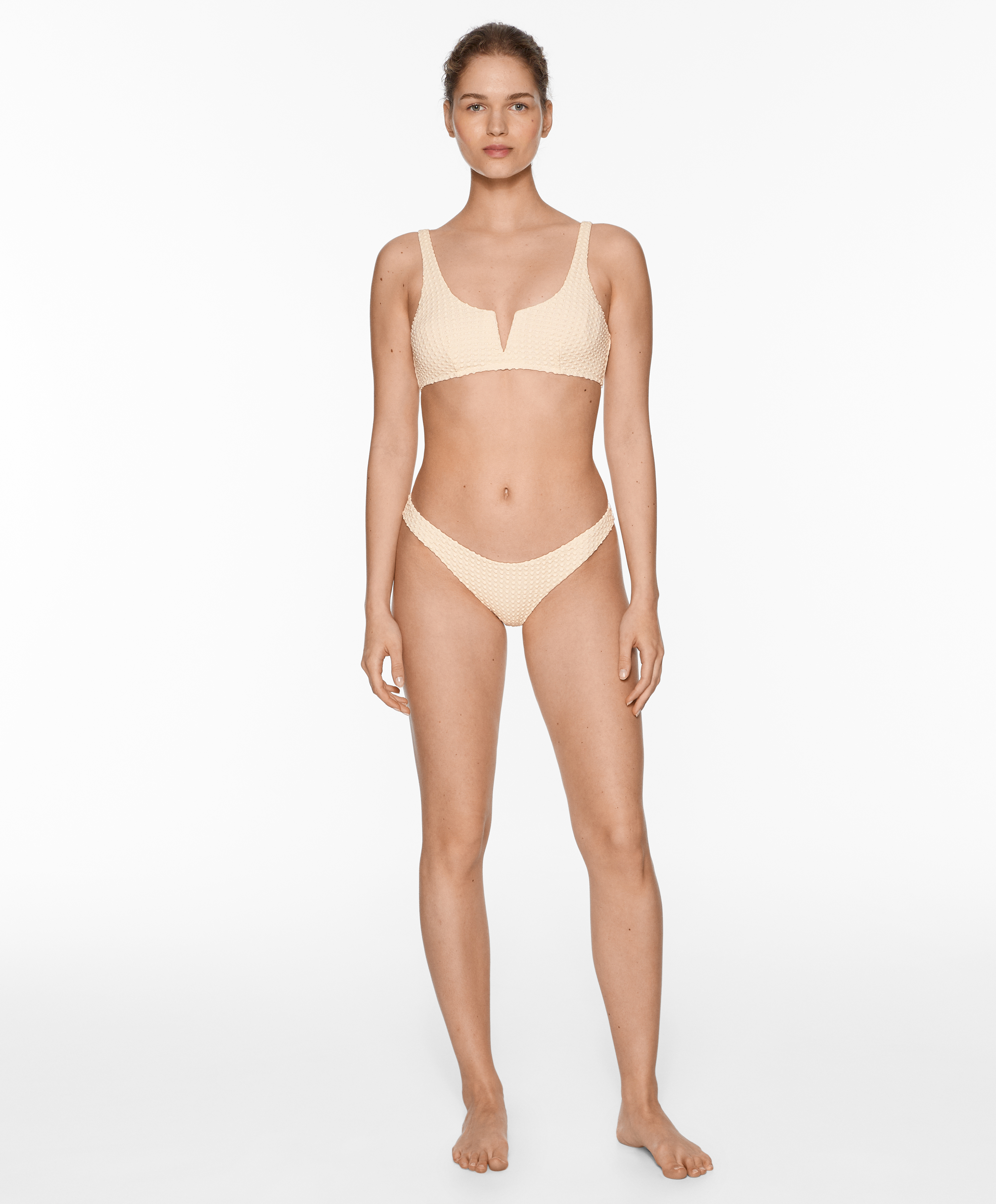 Bubble textured medium-coverage bikini briefs