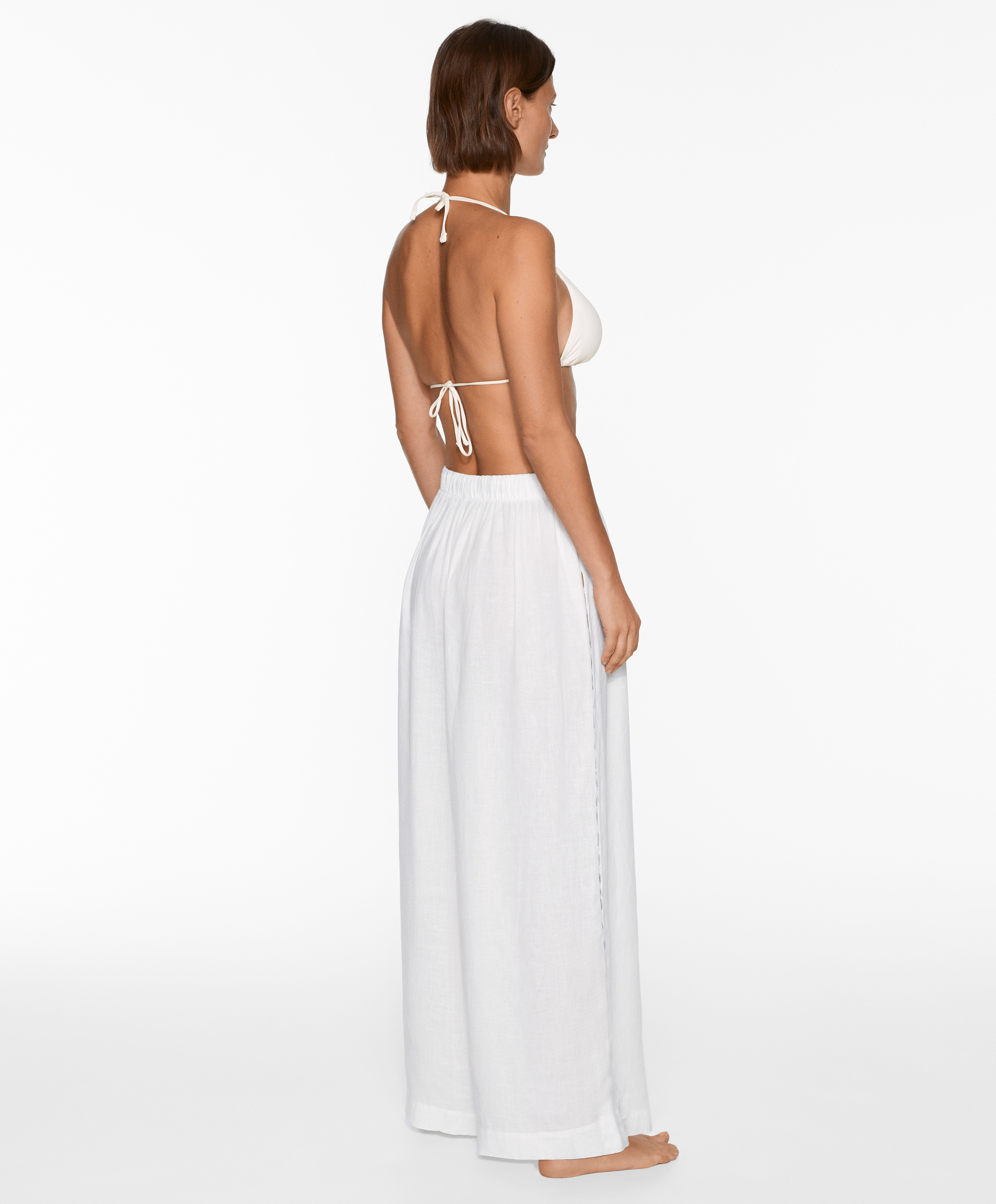 Straight cut 100% linen trousers