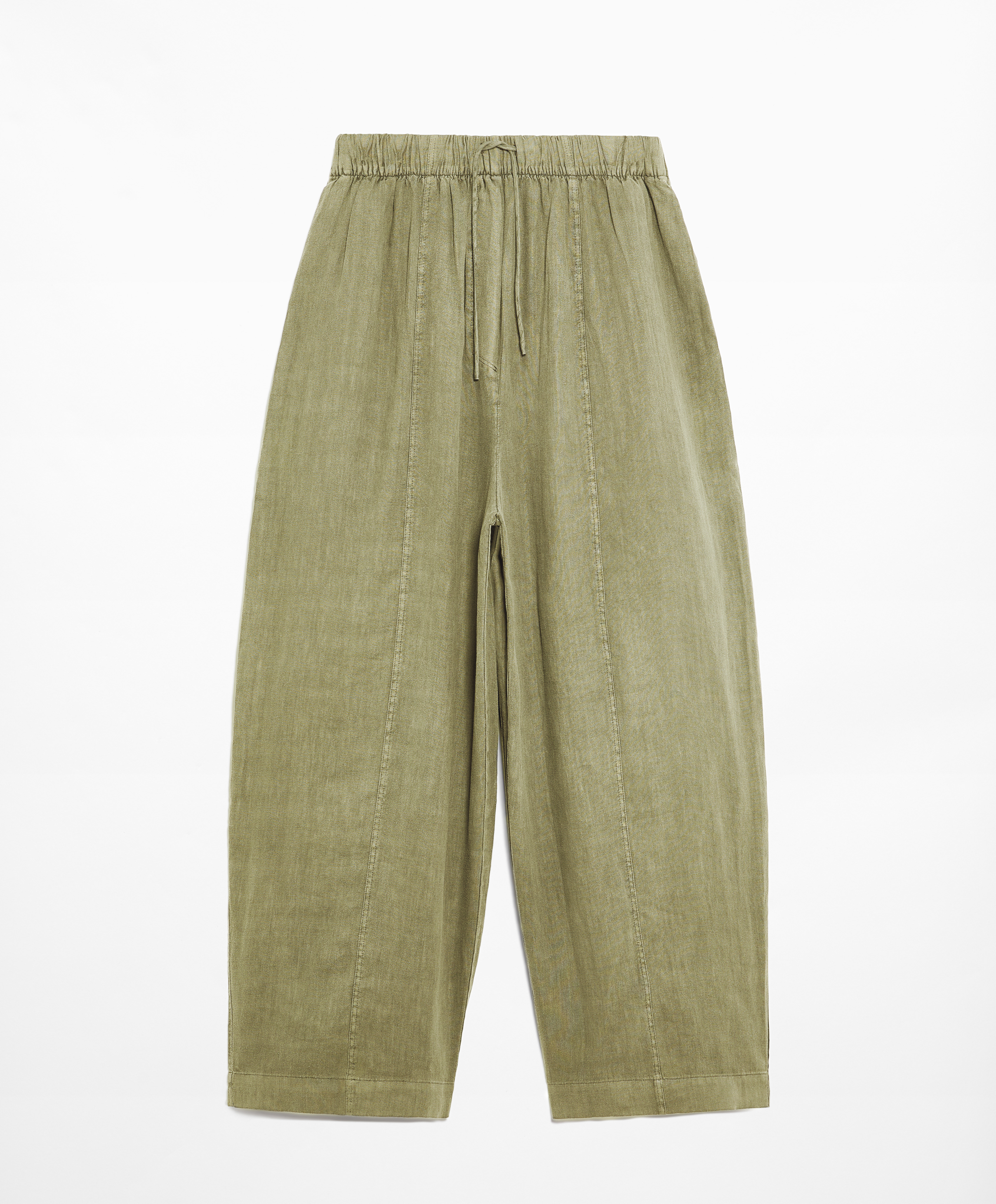 100% linen barrel trousers
