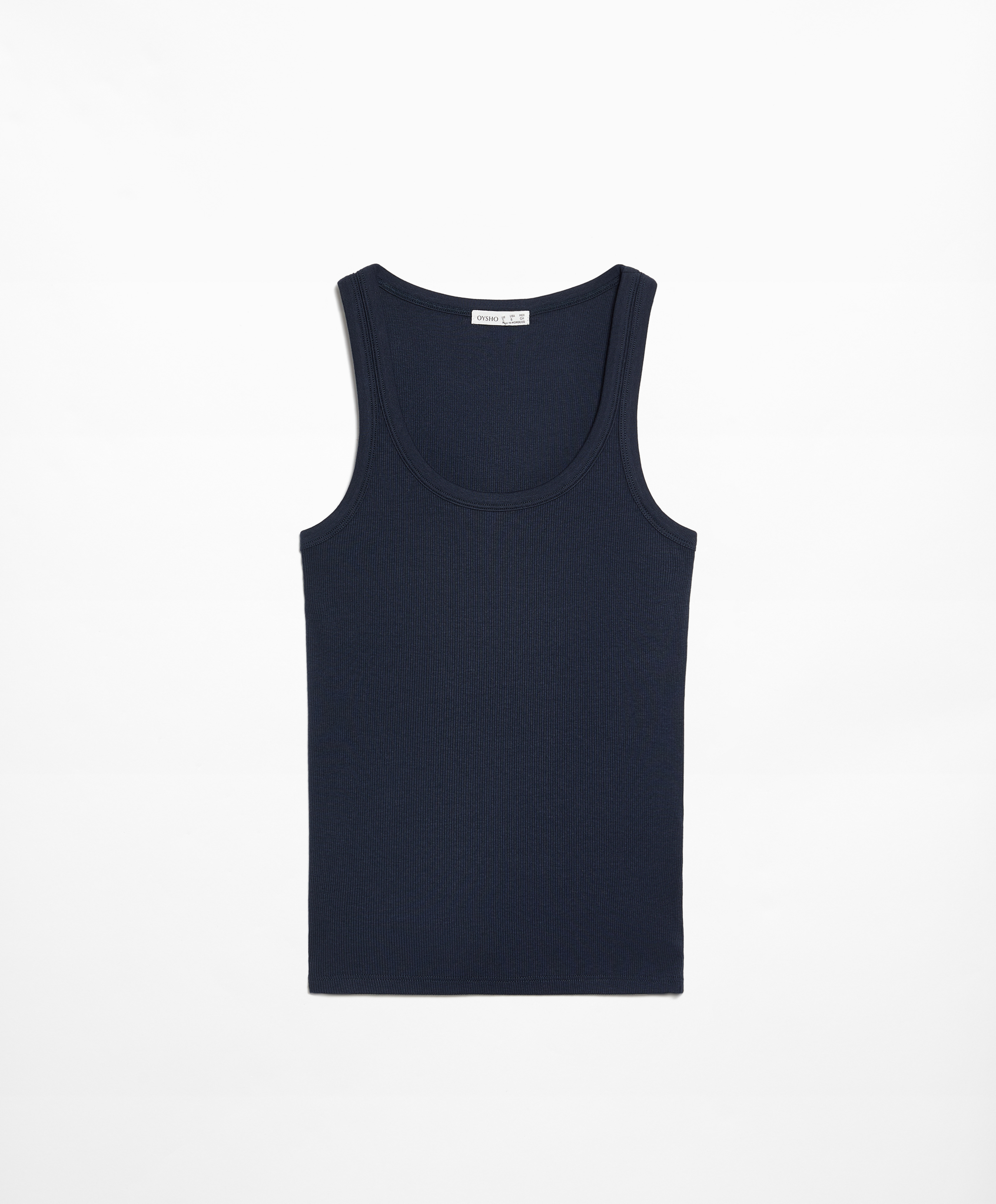 Rib vest top with cotton and modal