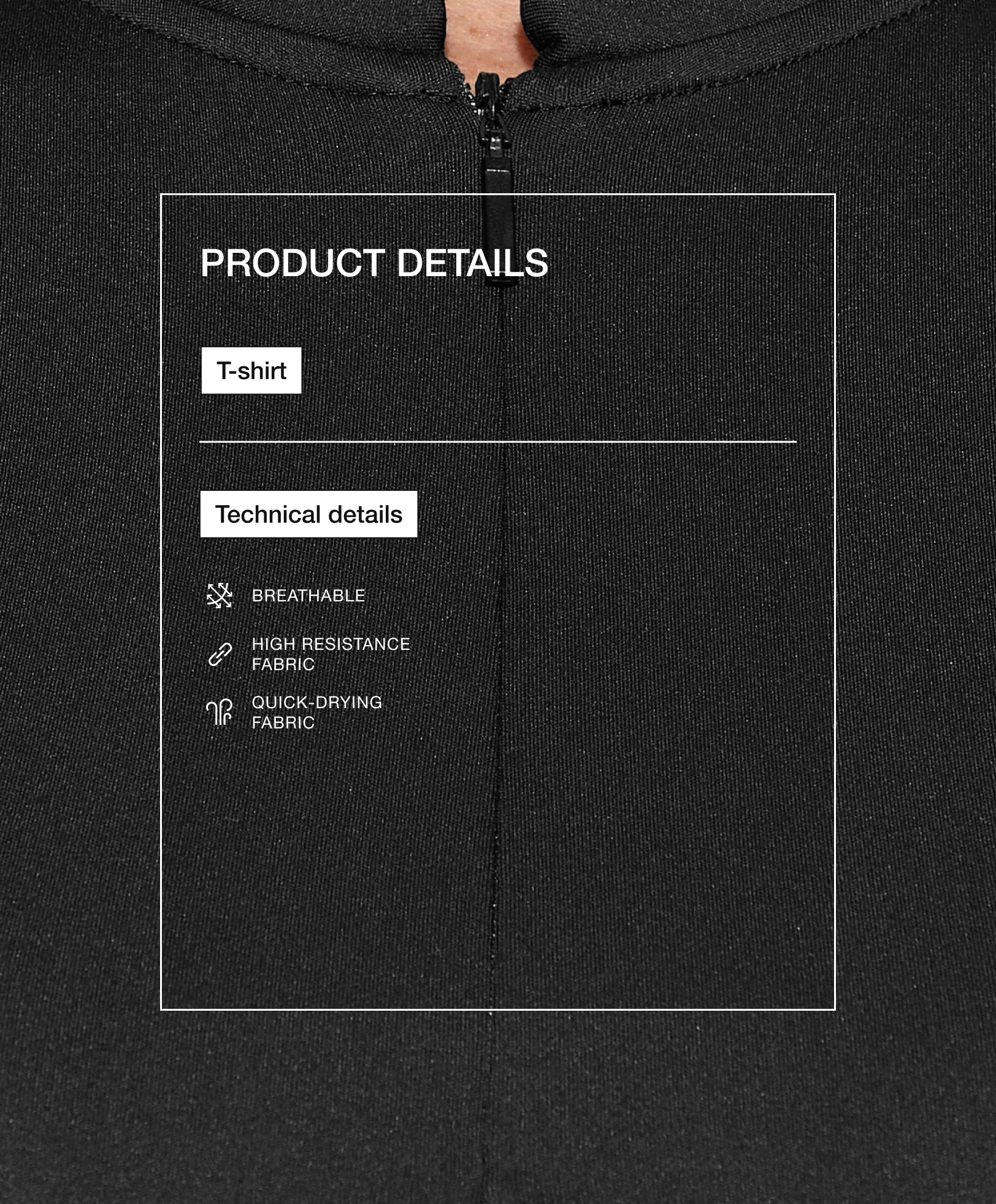 Sleeveless zip T-shirt