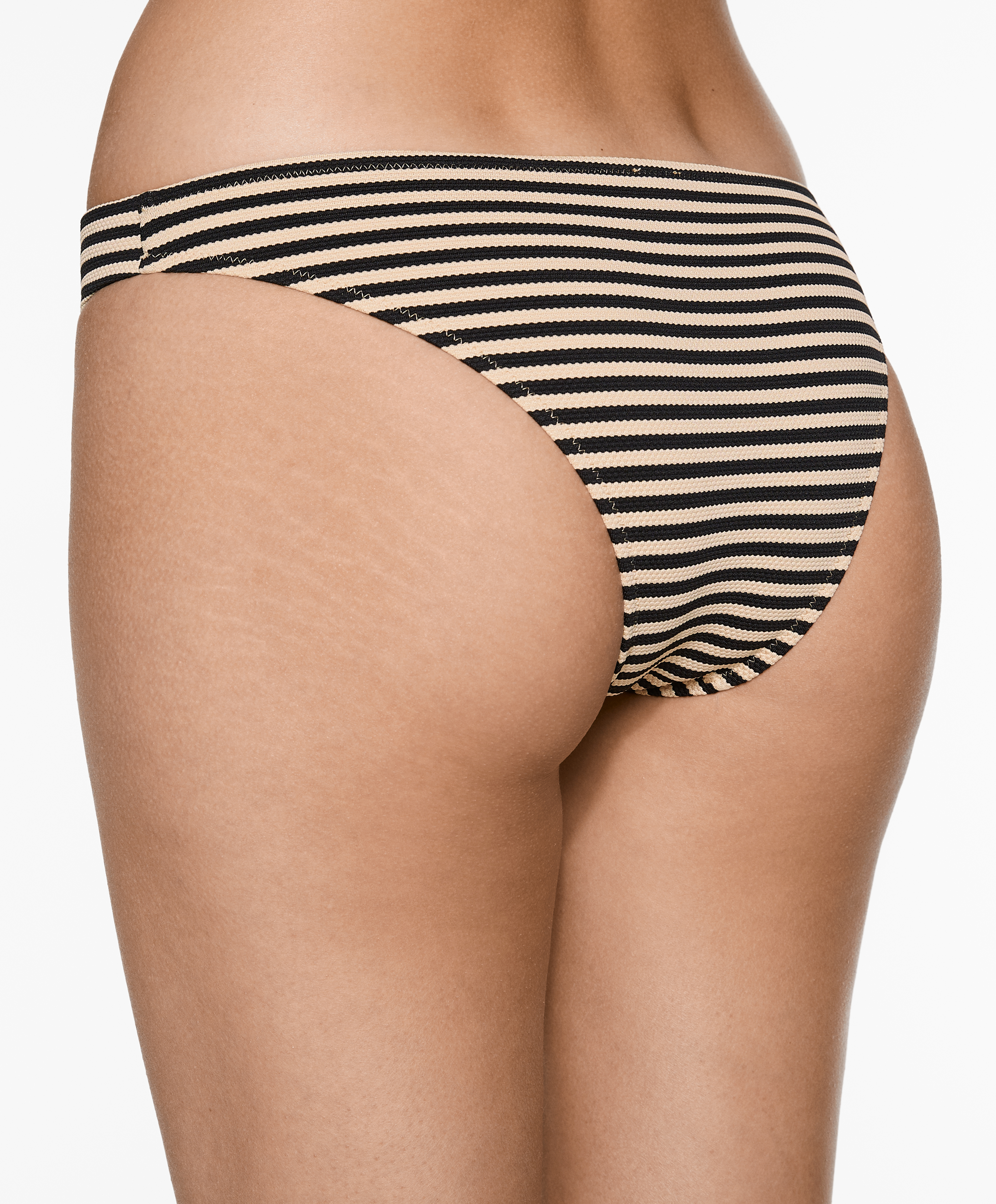 Stripe piqué medium-coverage bikini briefs