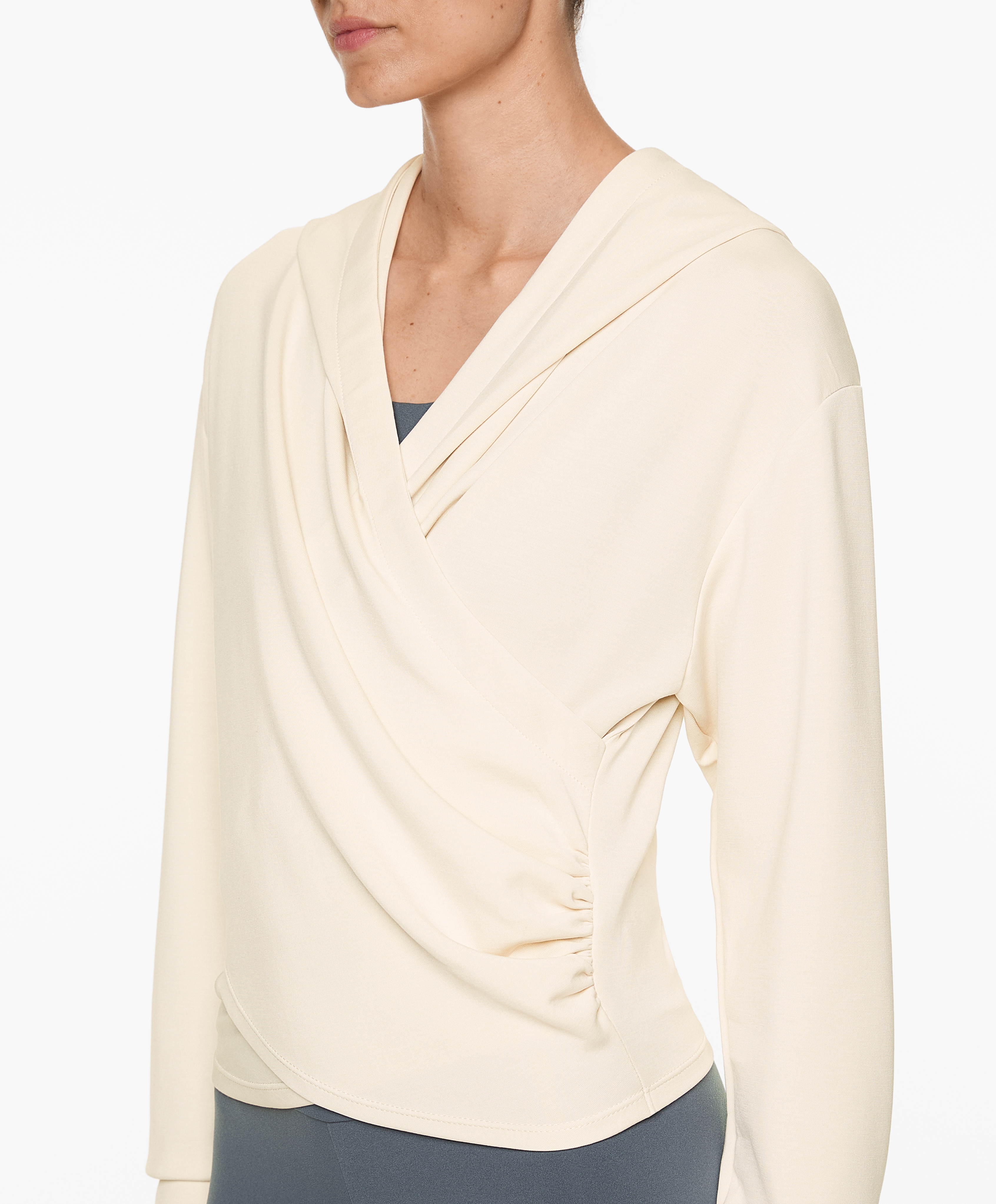 Crop wrap sweatshirt with modal