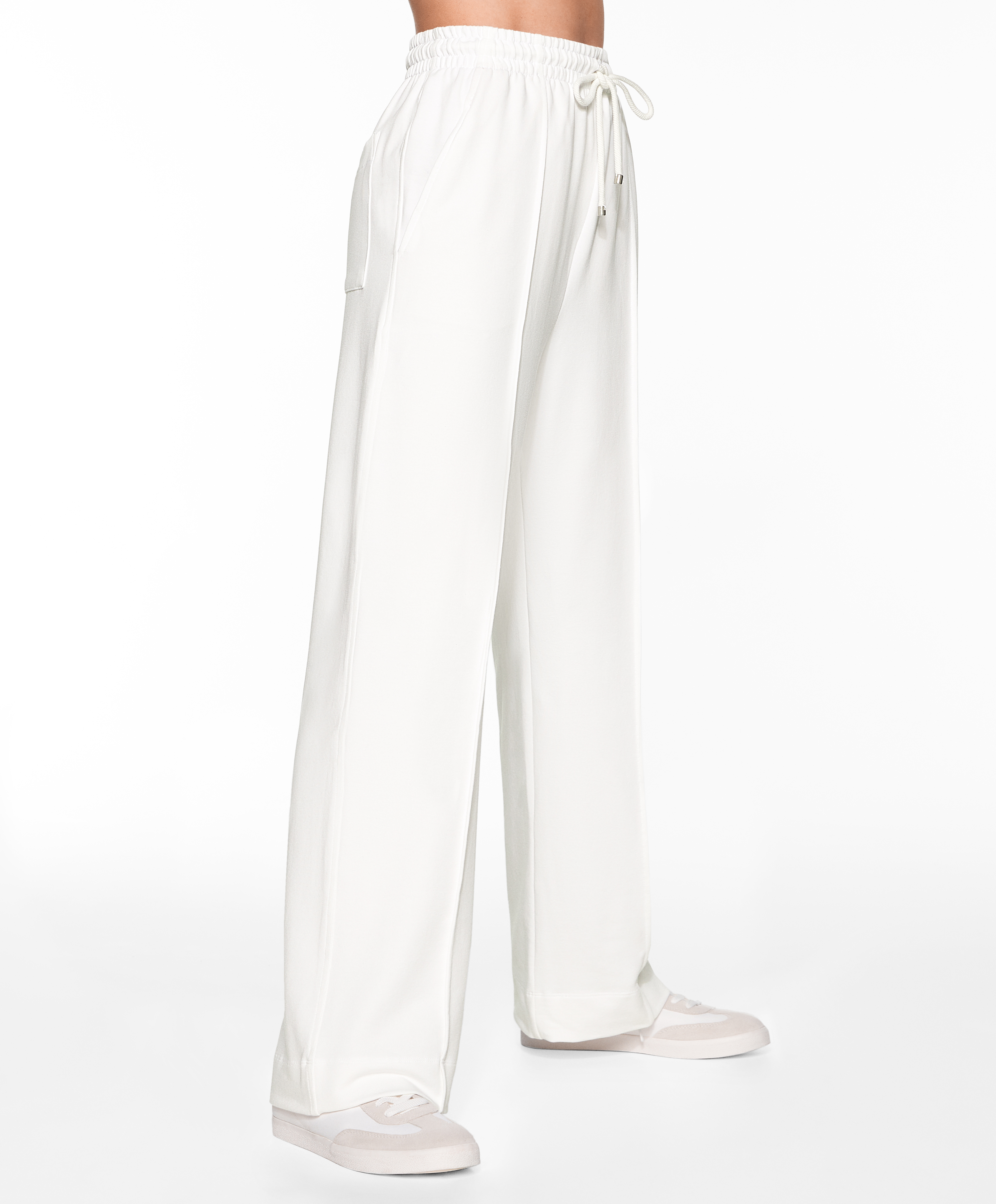 Relaxed straight-leg trousers with cotton and modal