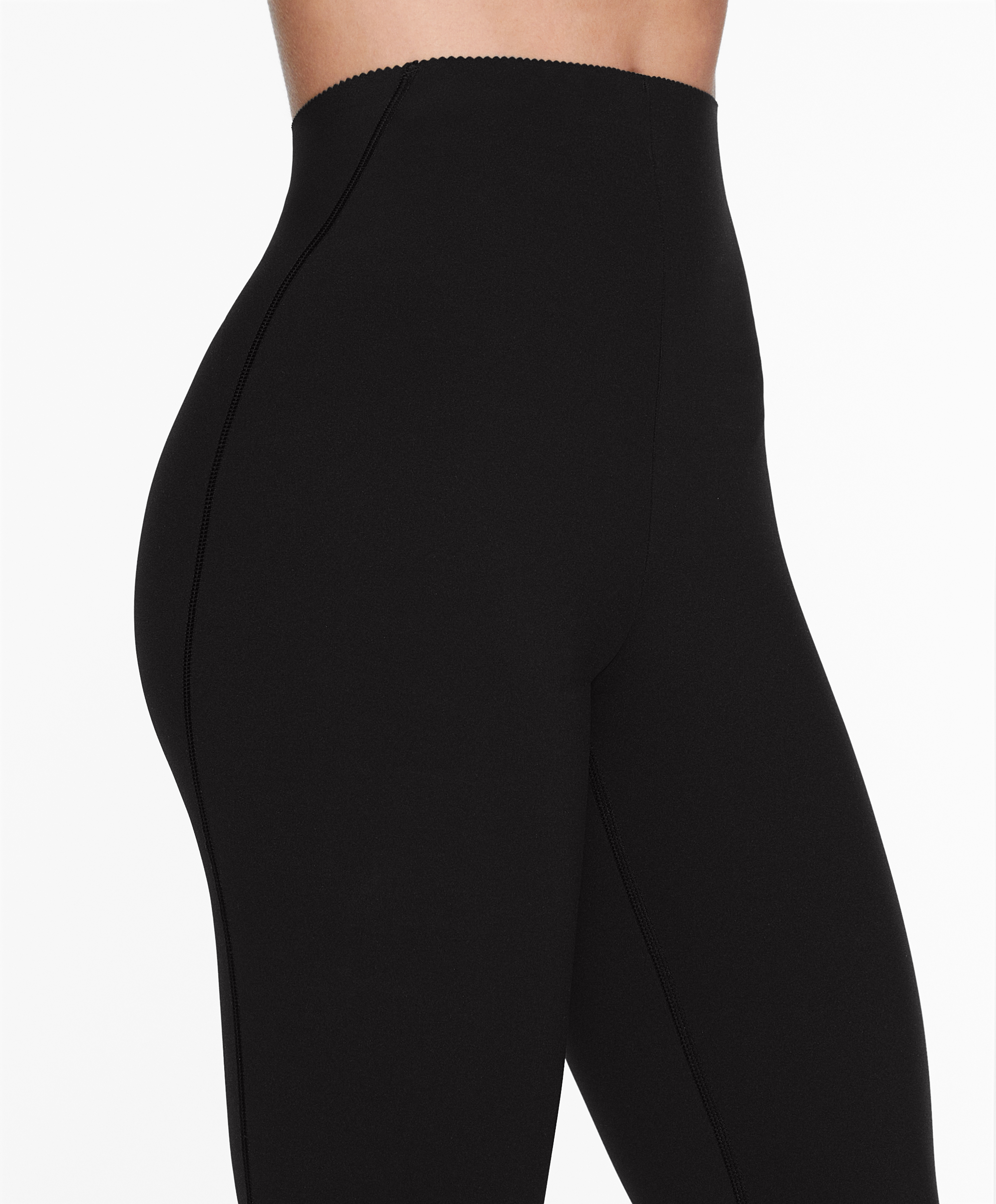 Compressive core control ankle-length leggings