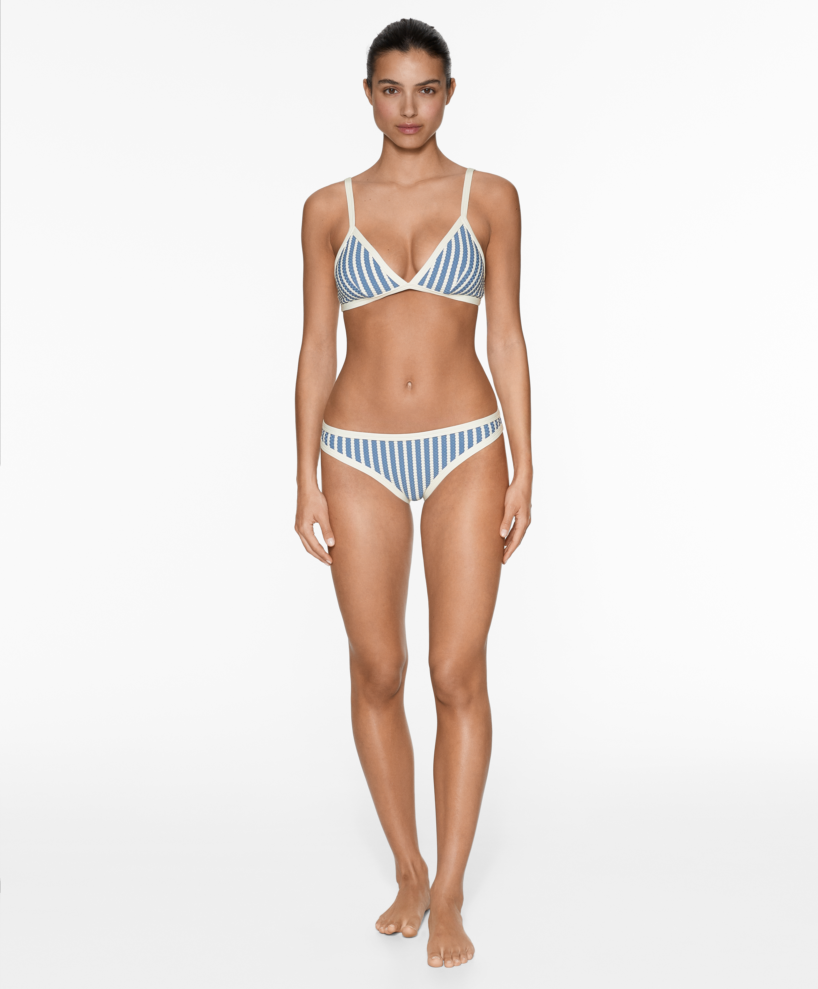 Trim textured stripe classic bikini briefs