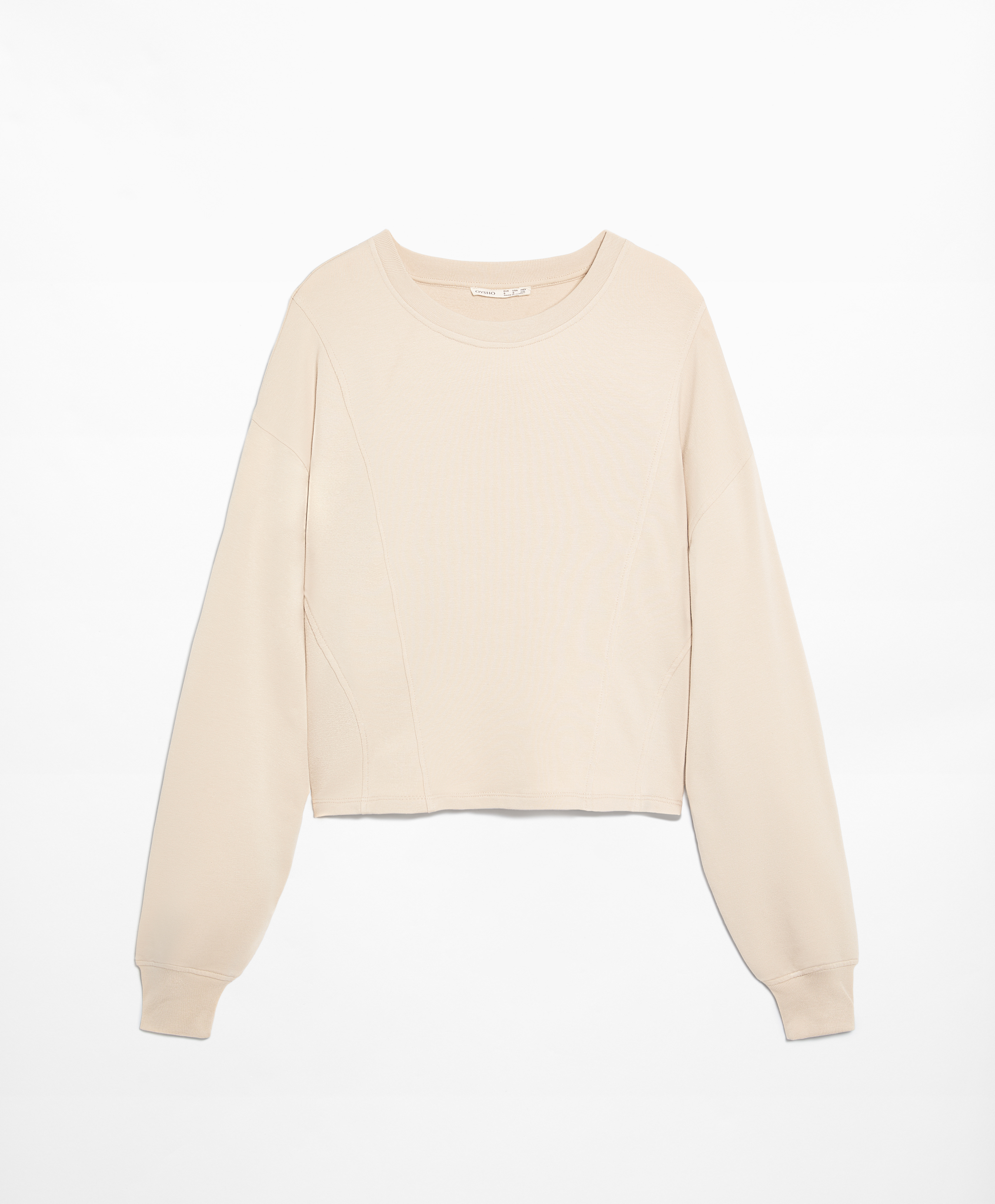 Crop sweatshirt with cotton and modal
