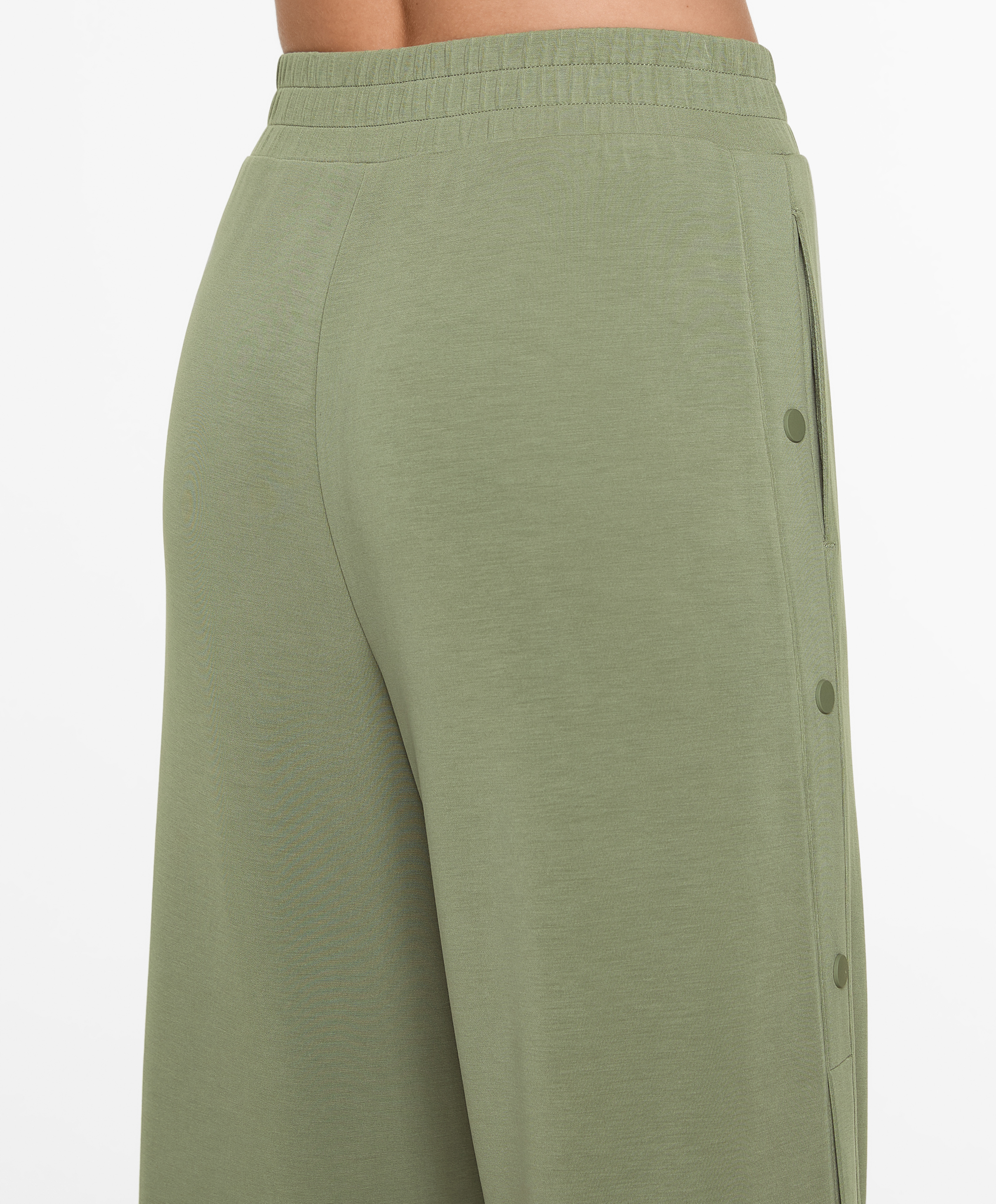 Soft-touch wide, straight-leg trousers with modal and buttons