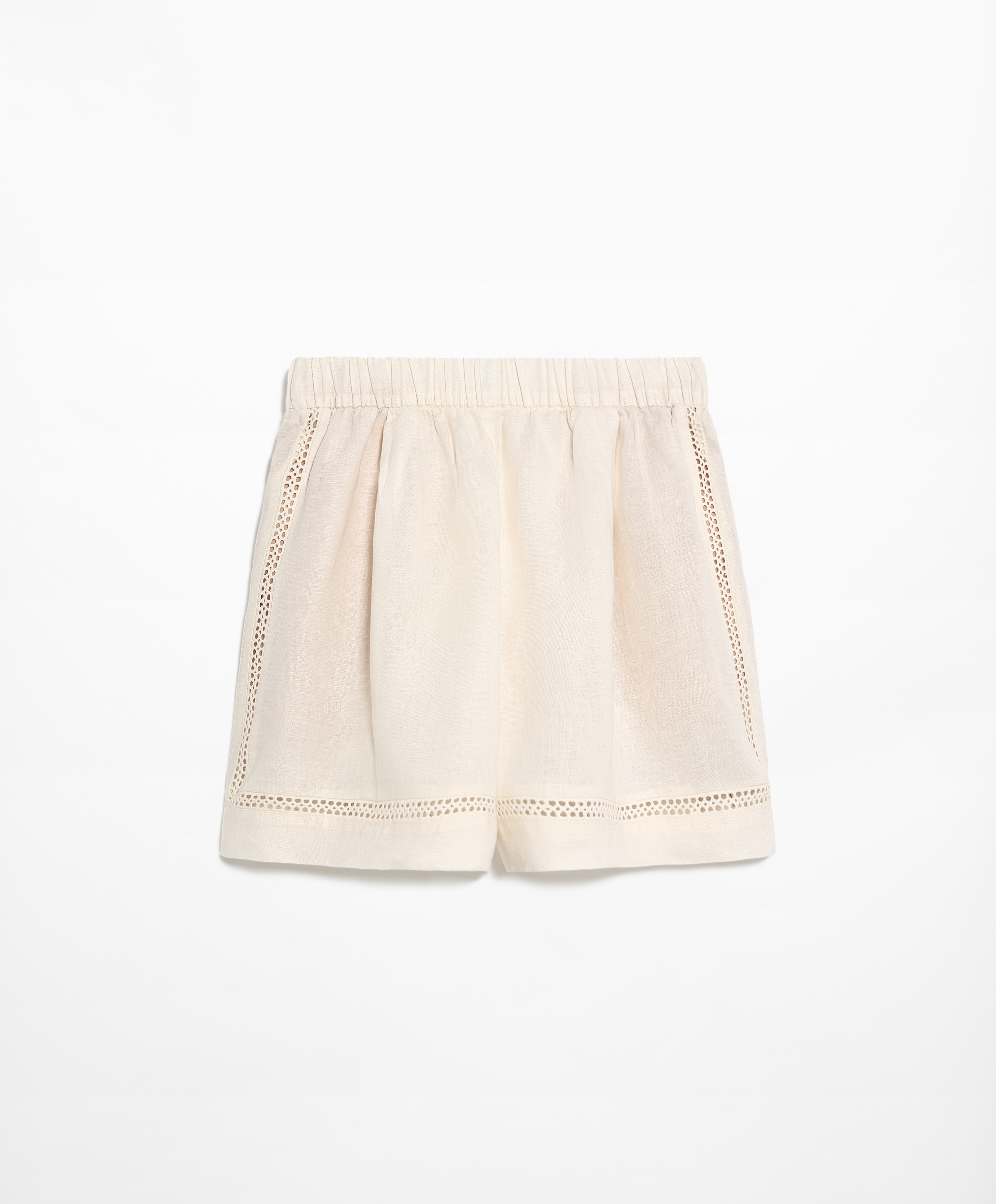 100% linen embroidered Bermuda shorts