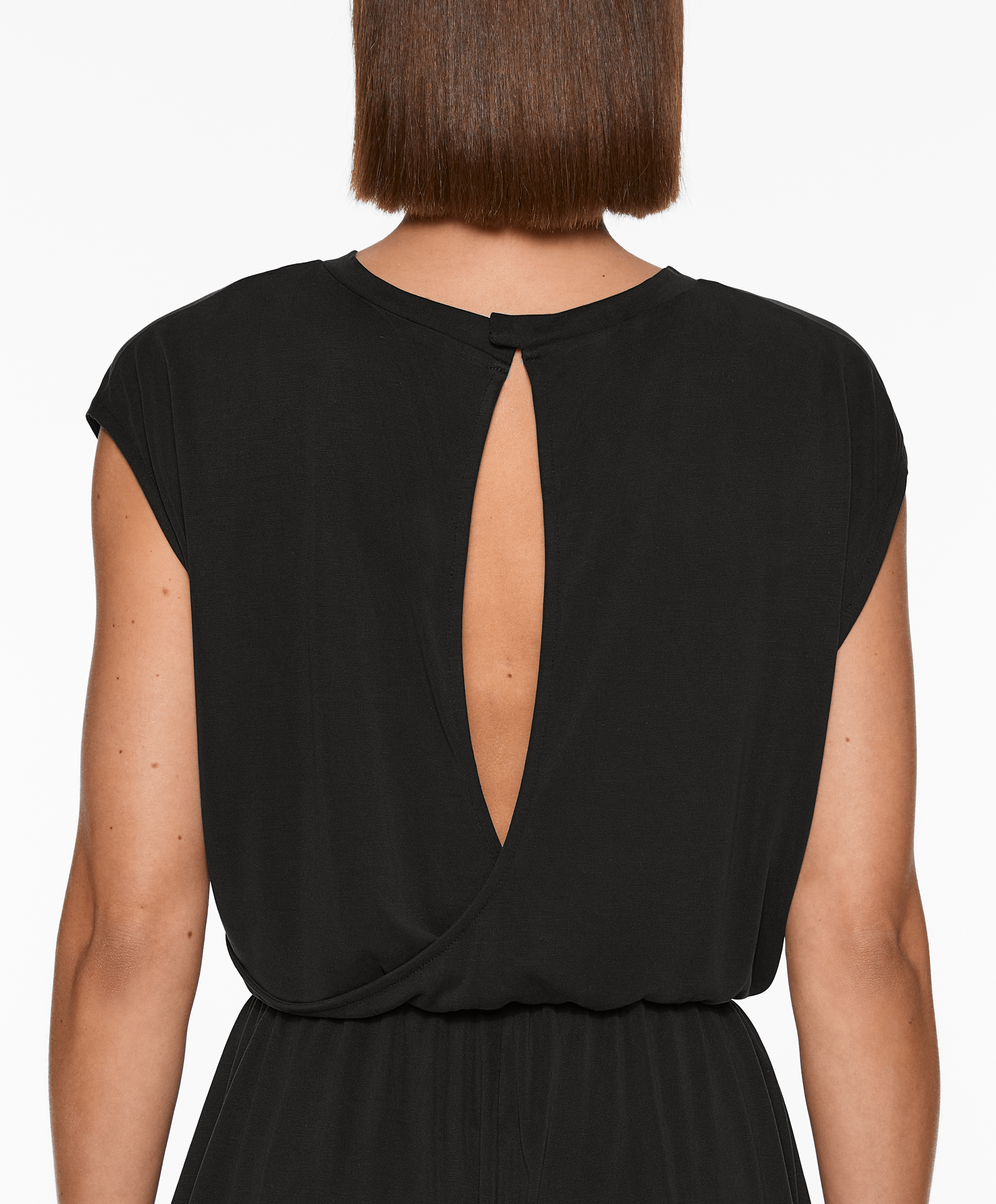 Modal blend sleeveless short jumpsuit