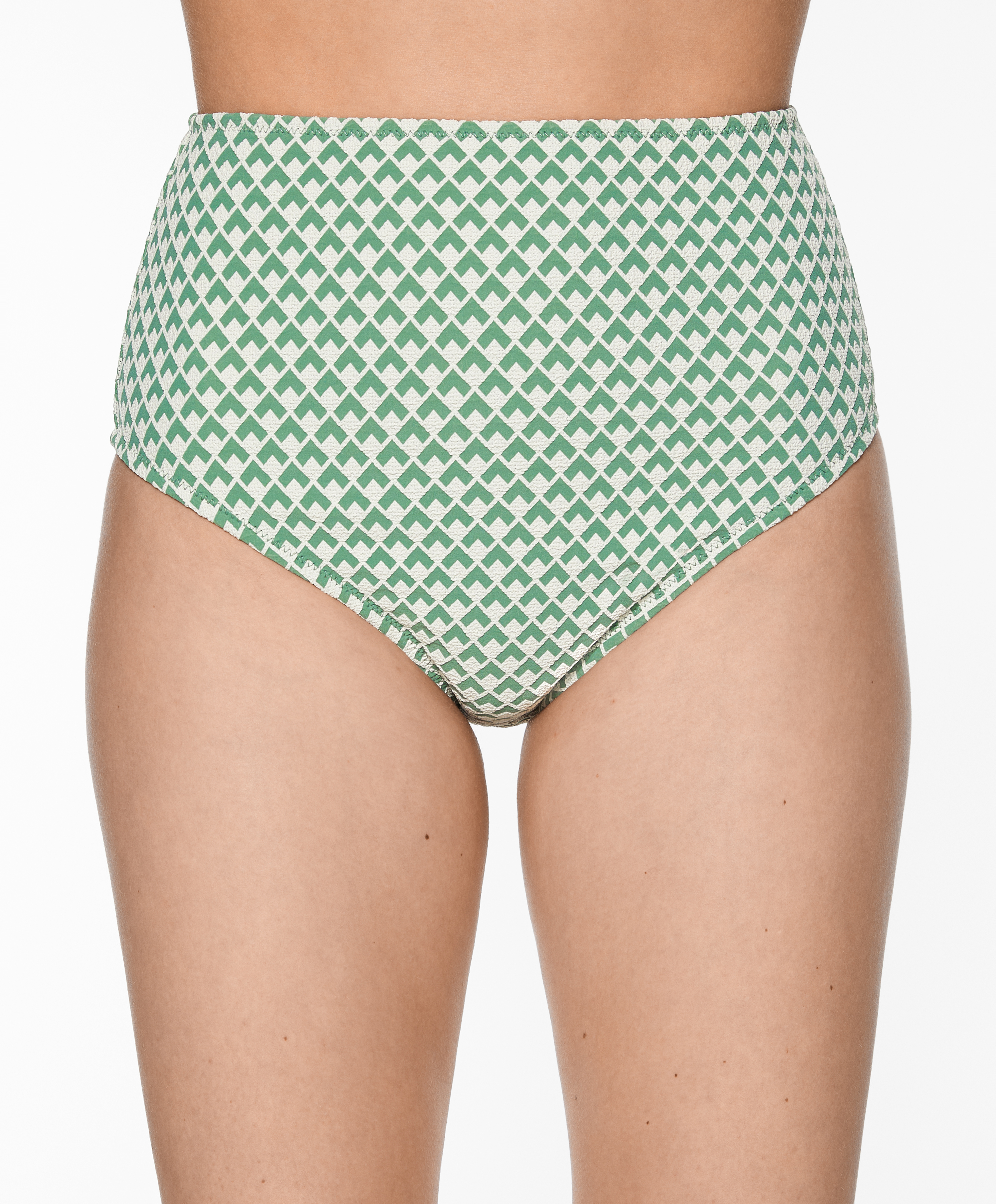 Geometric jacquard high-rise bikini briefs