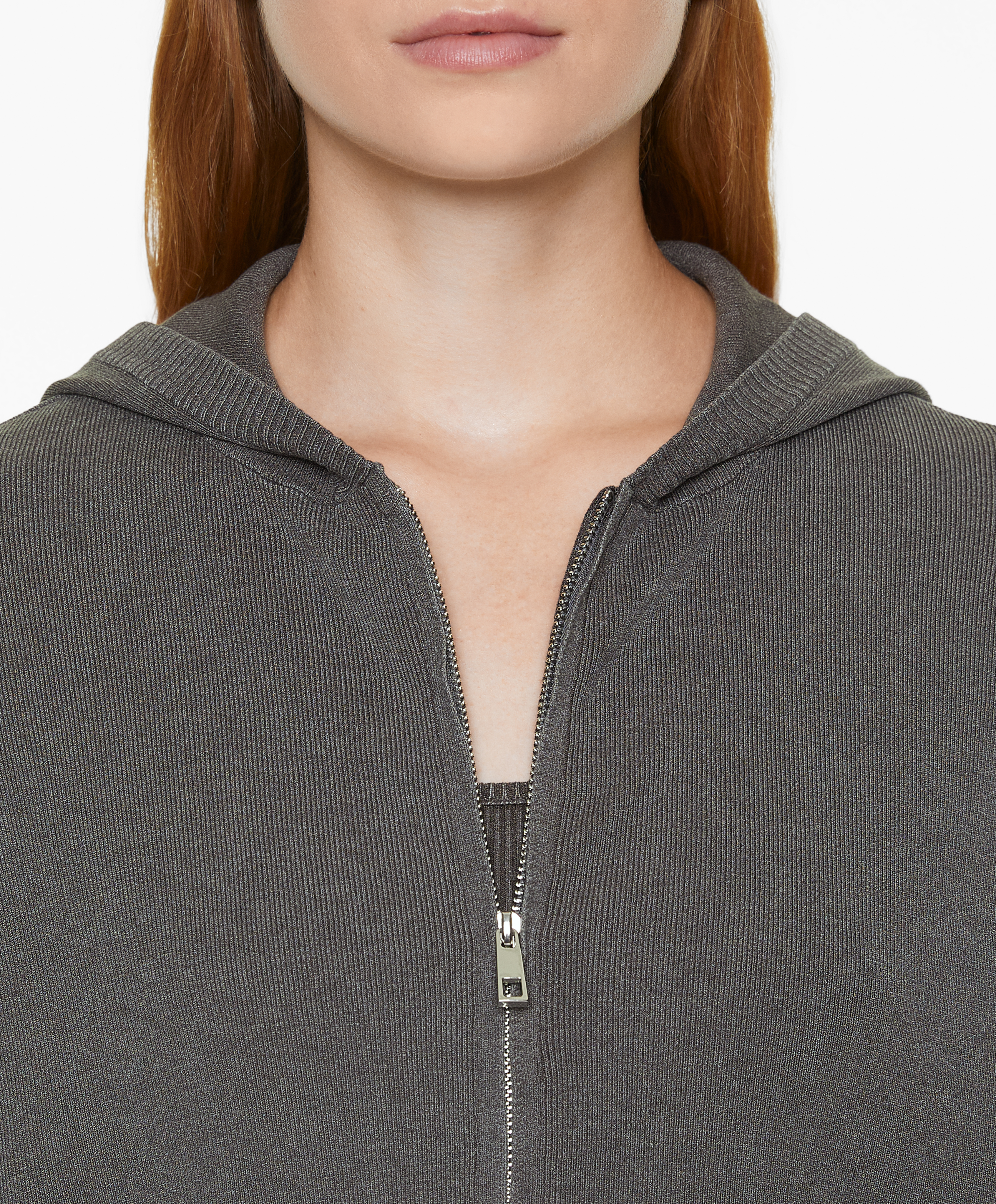 Hooded knit sweatshirt