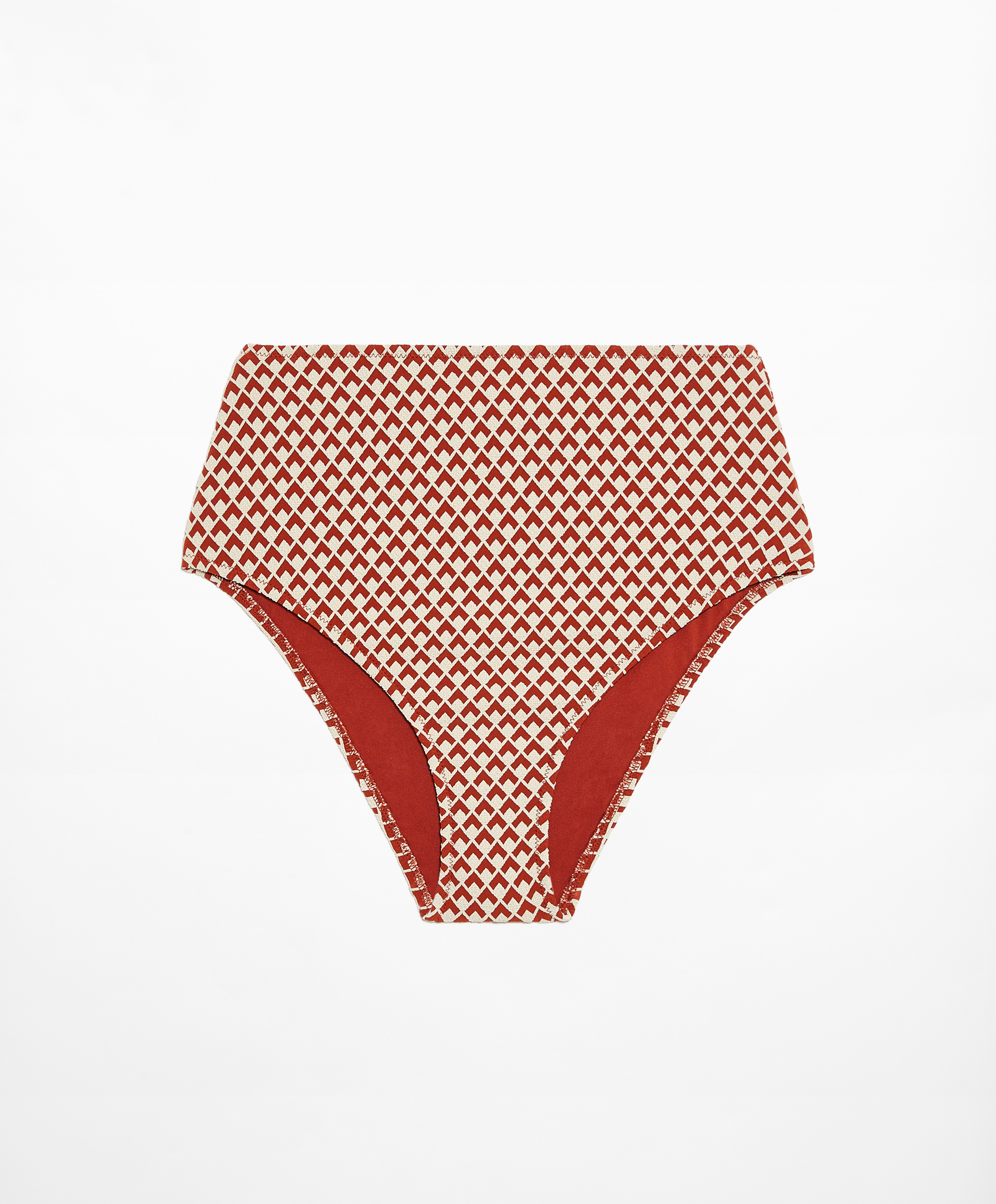 Geometric jacquard high-rise bikini briefs