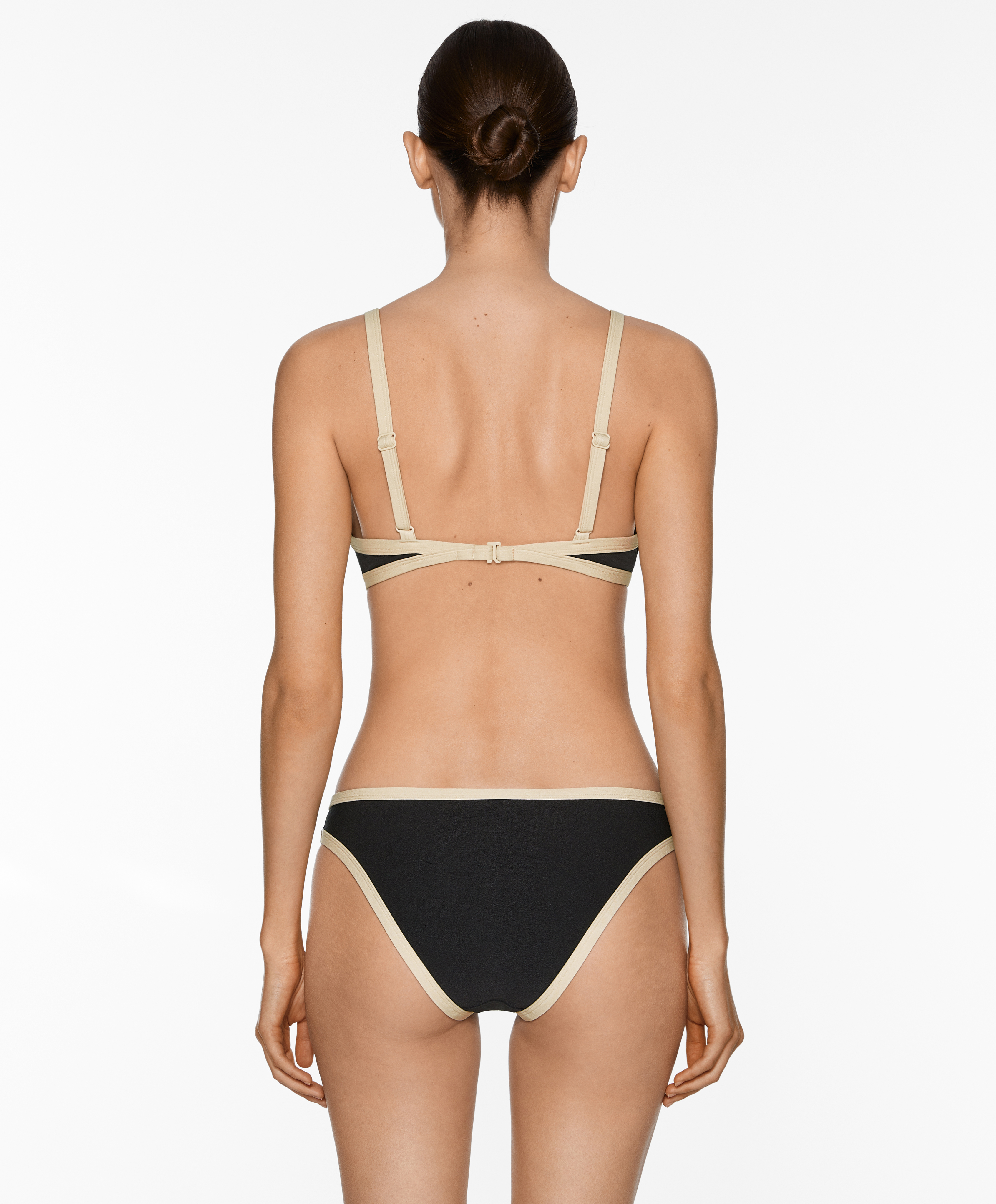 Contrast trim triangle bikini top
