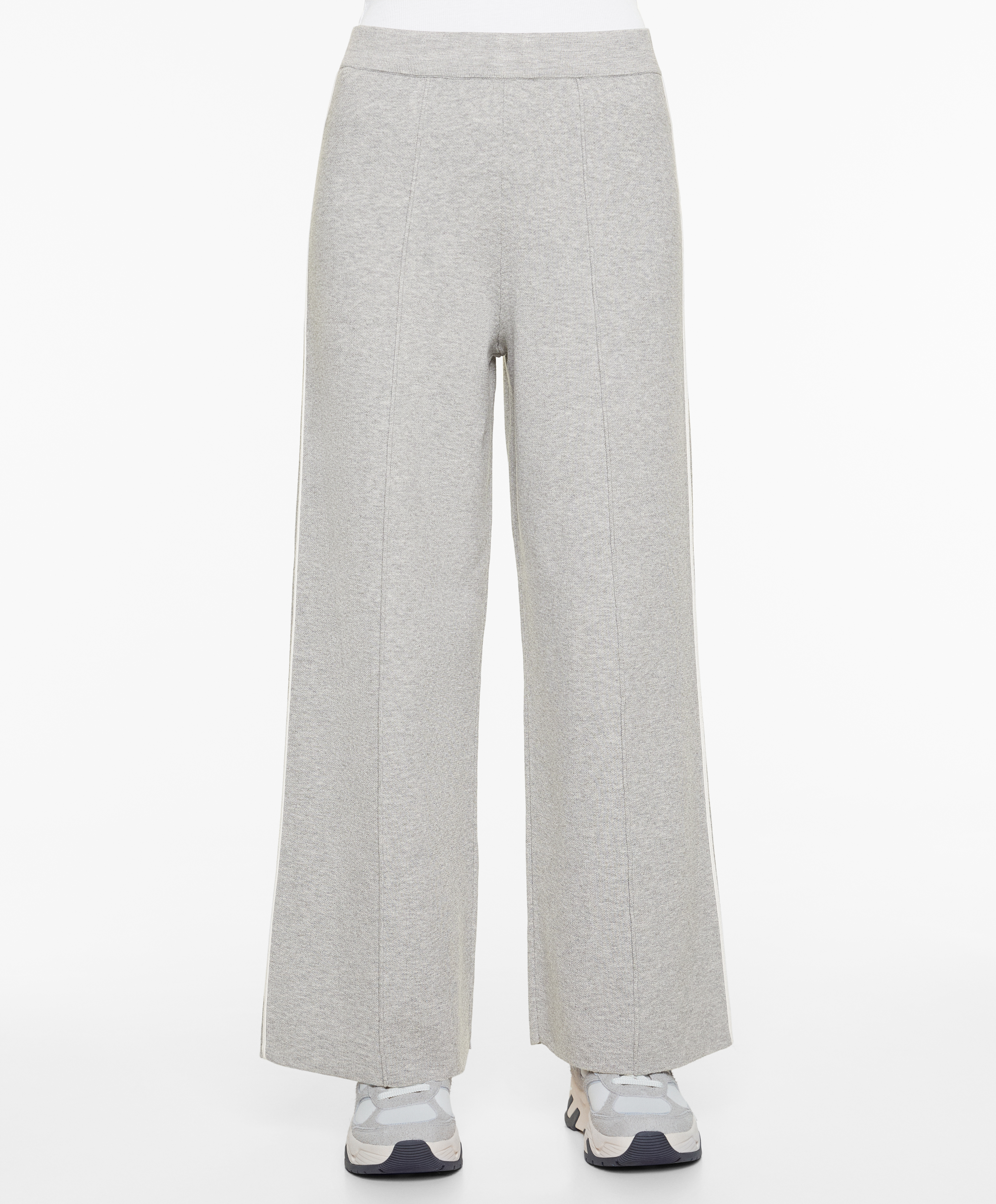 Straight-leg trousers with piping
