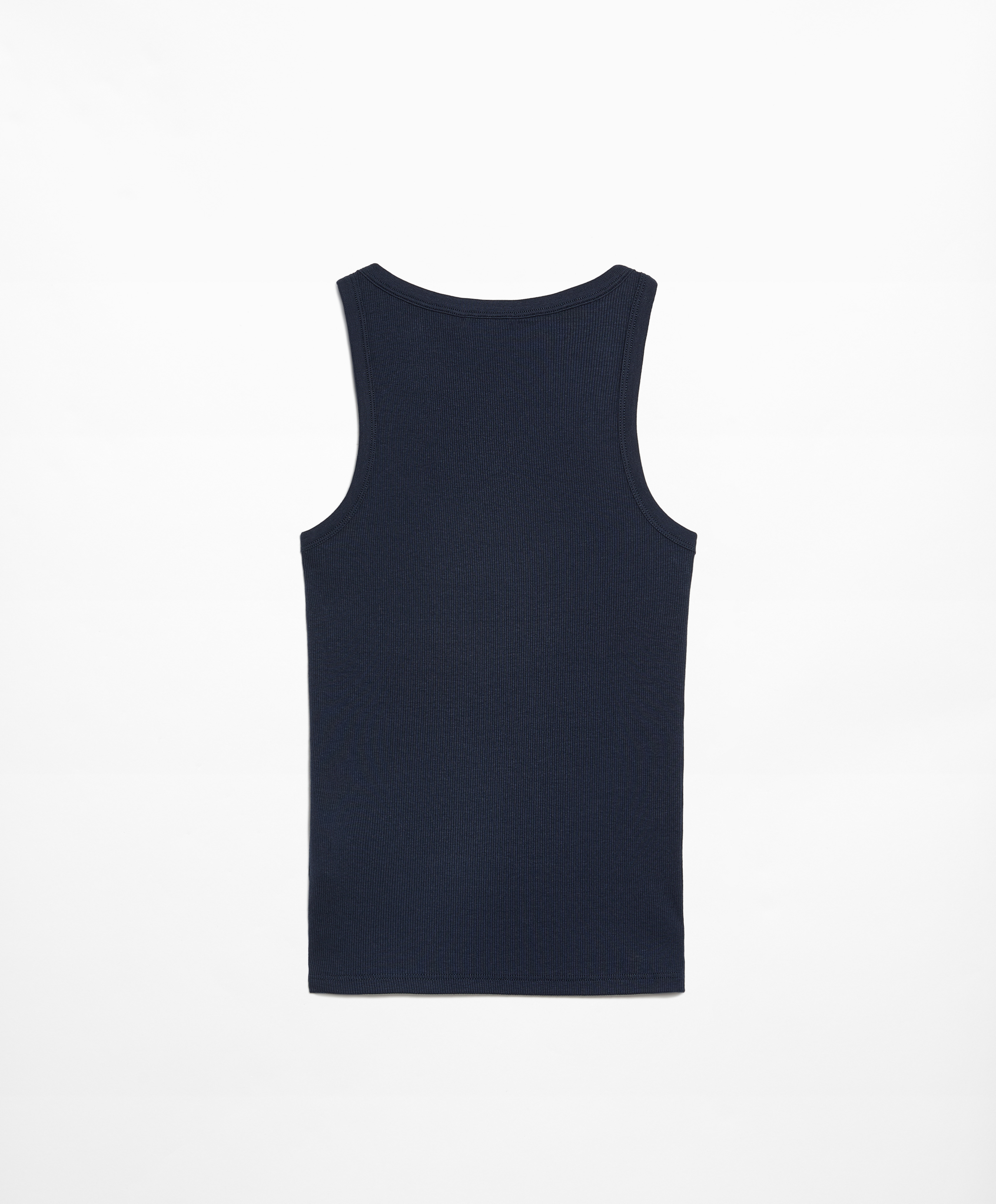 Rib vest top with cotton and modal