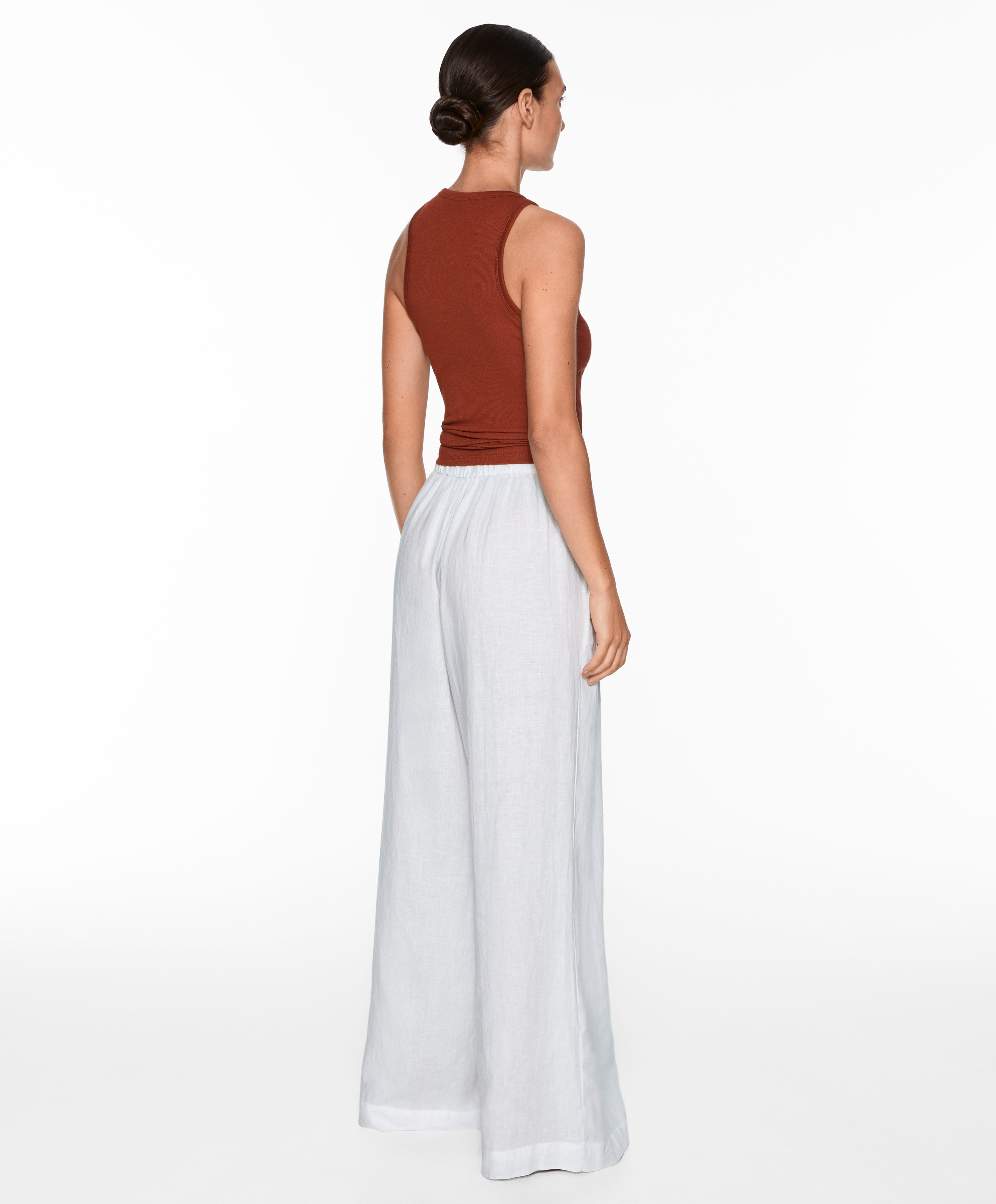 Rib vest top with cotton and modal