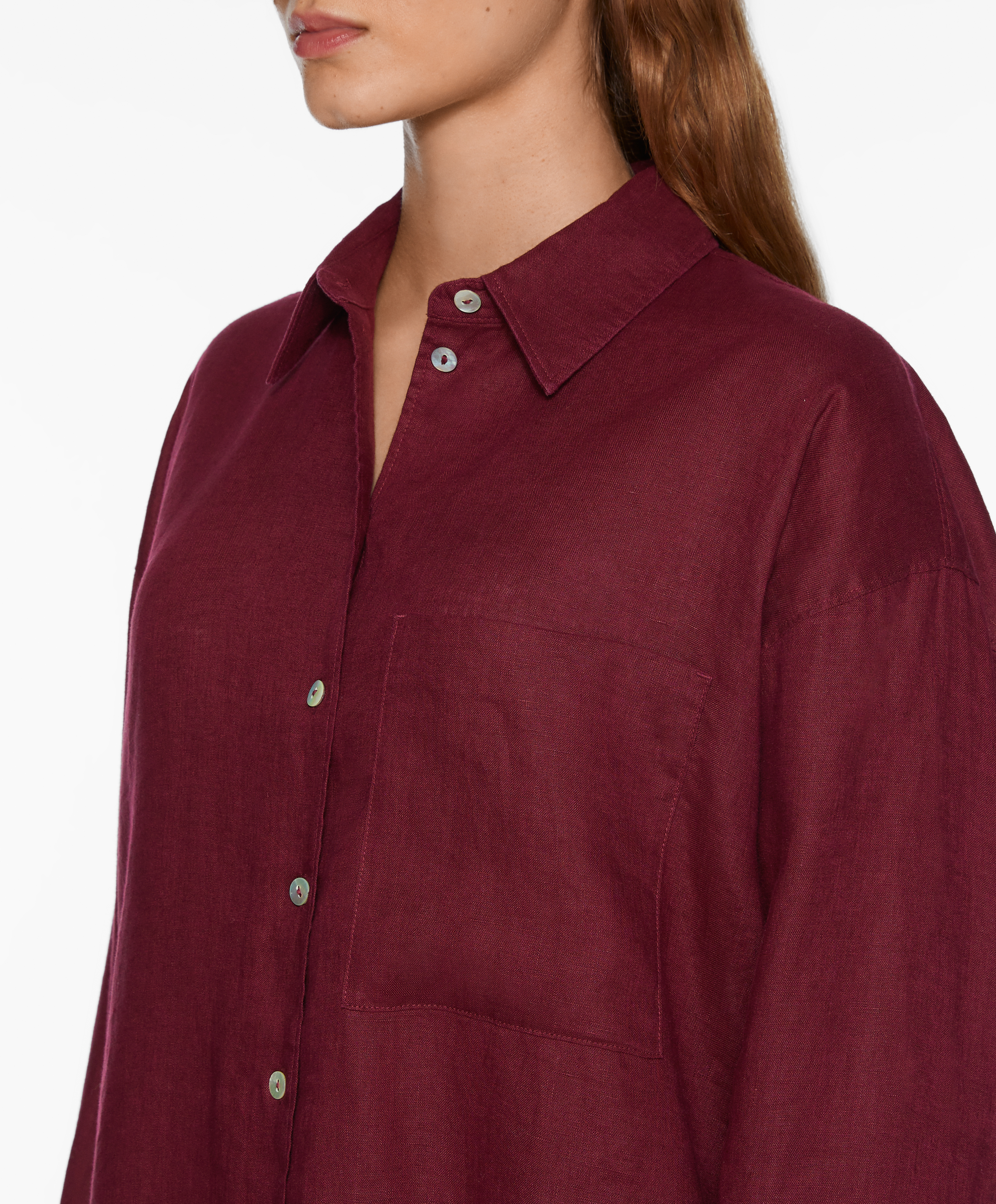 100% linen long-sleeved shirt