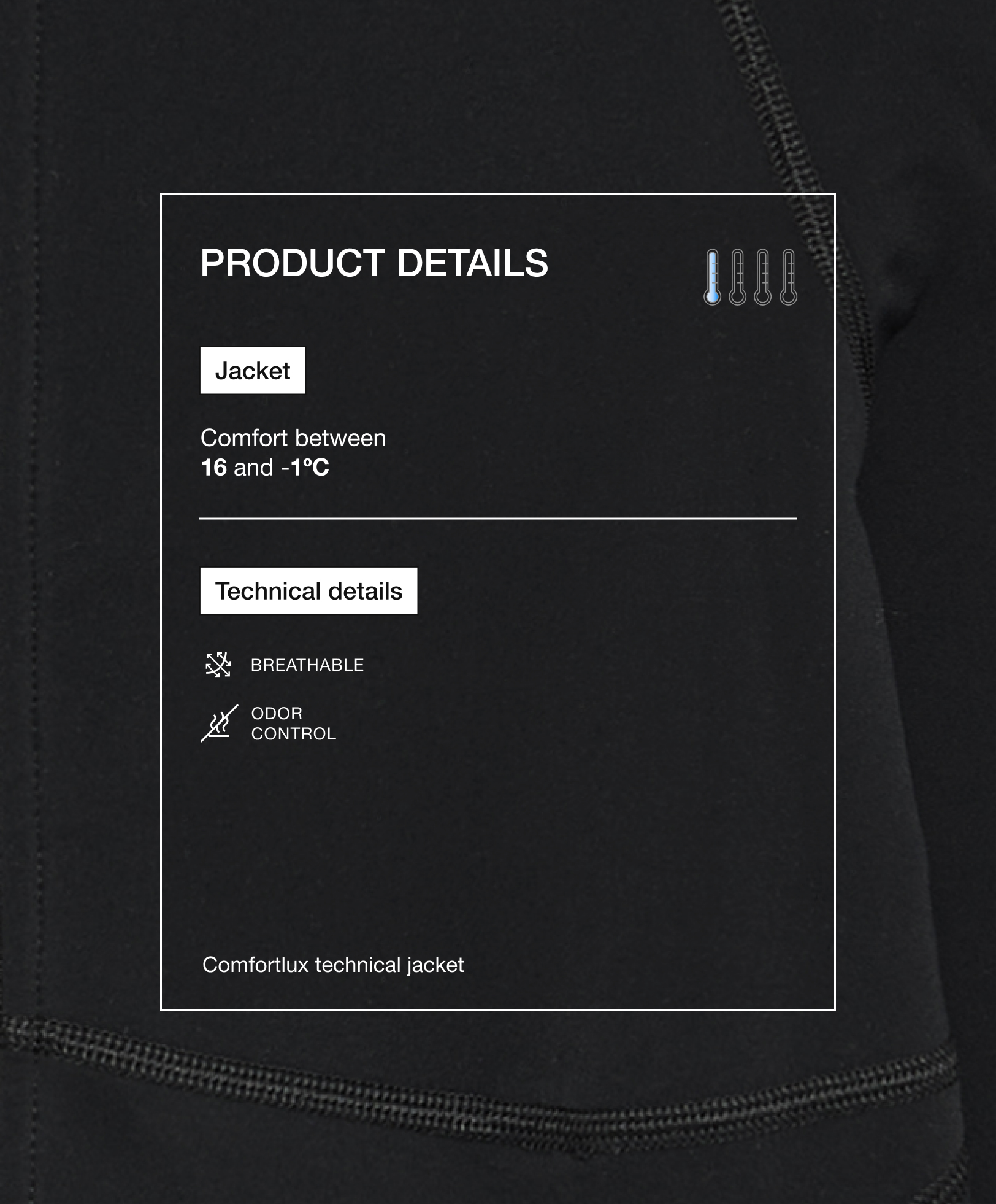 Light warmth running technical jacket with seams