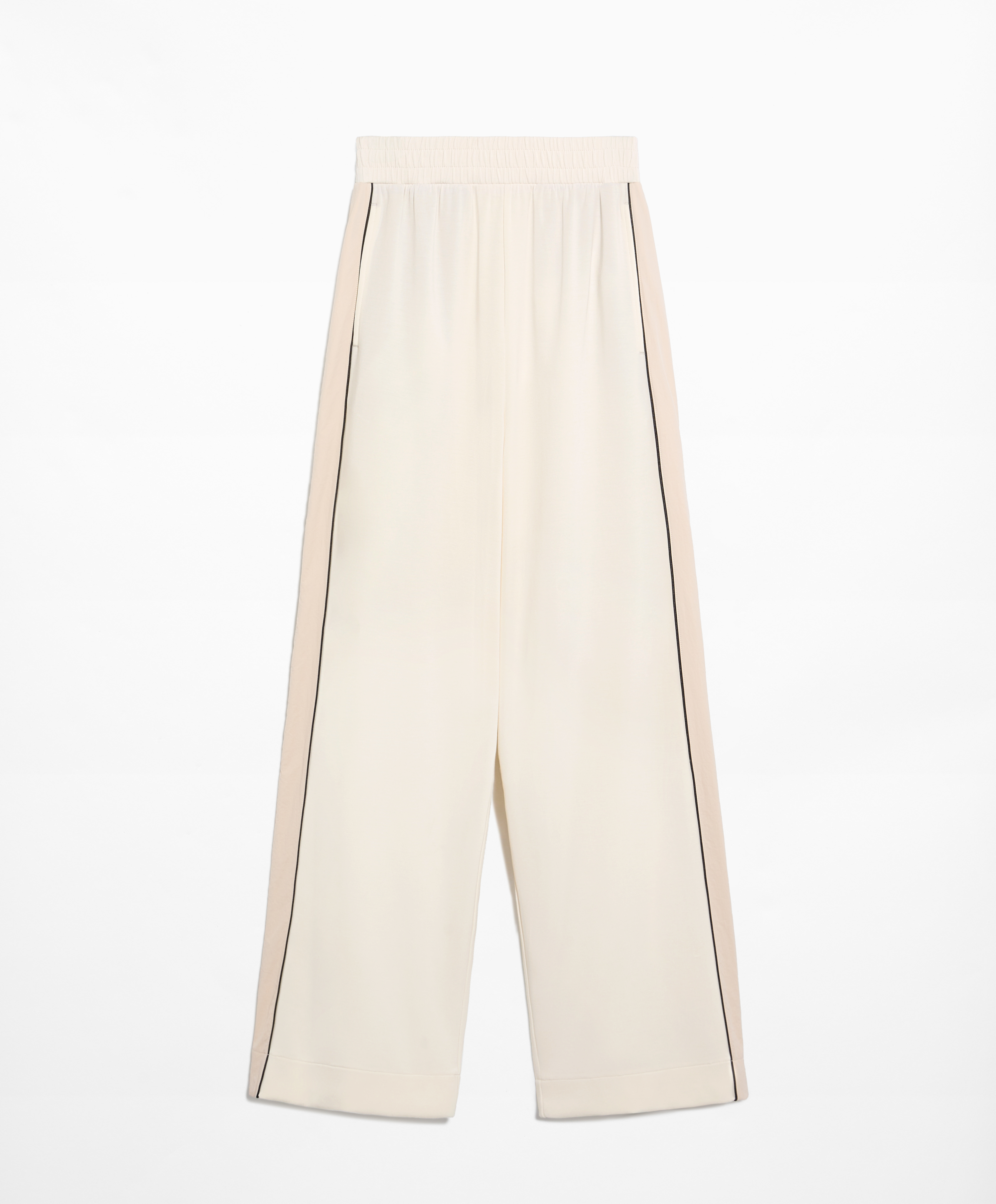 Side appliqué straight-leg trousers with modal