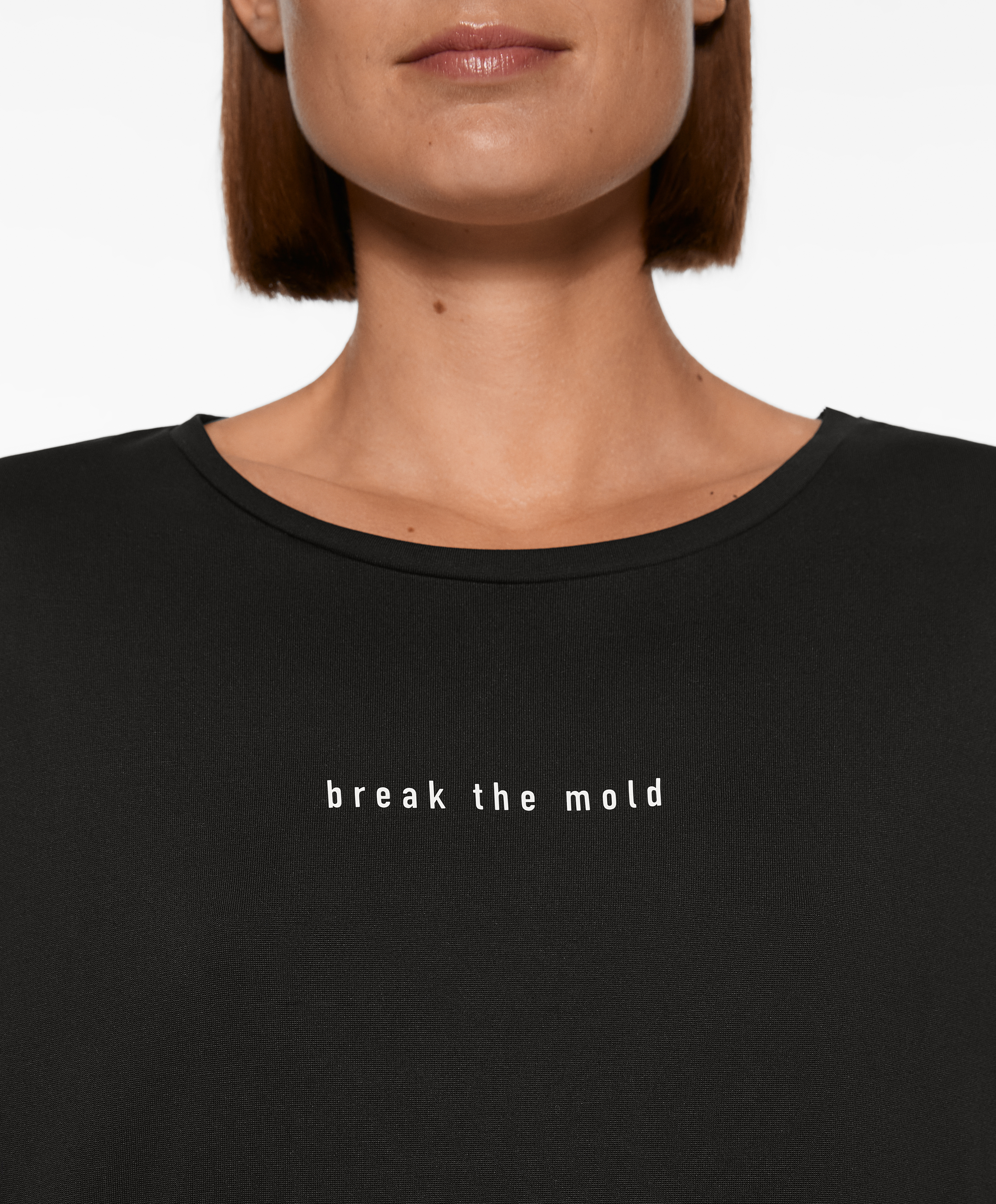 Modal blend short-sleeved slogan T-shirt