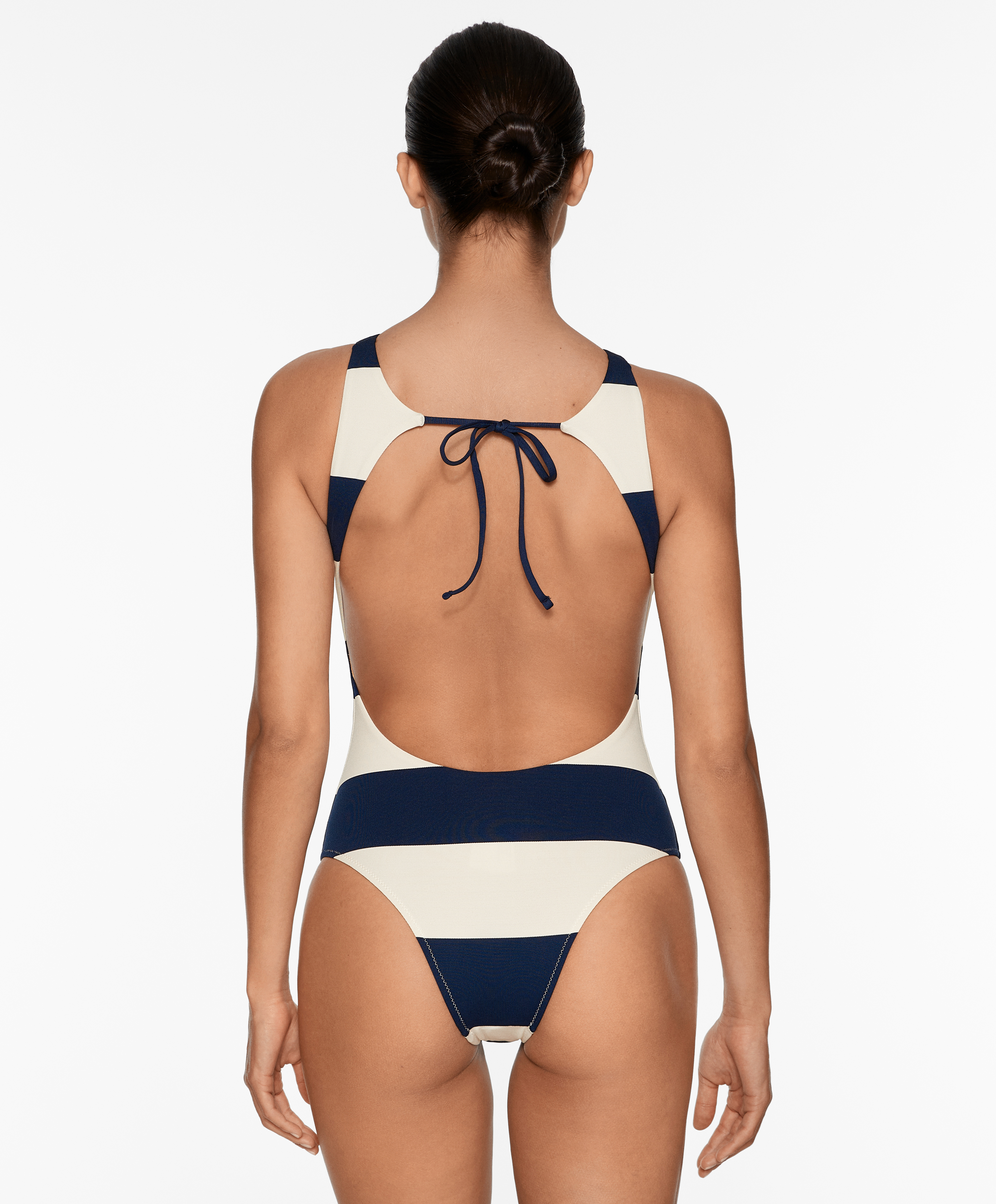 Stripe halter swimsuit