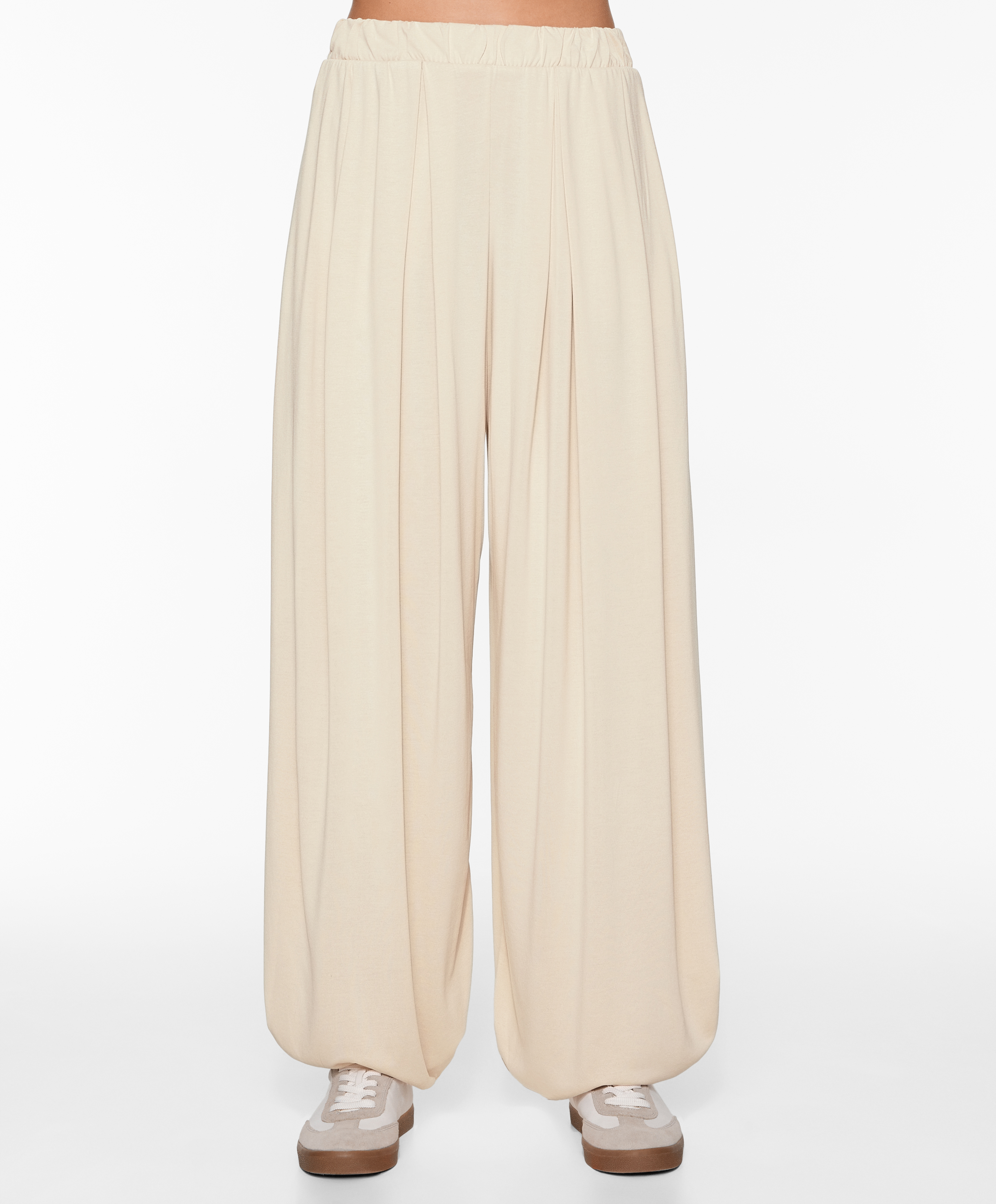 Modal blend wide-leg trousers